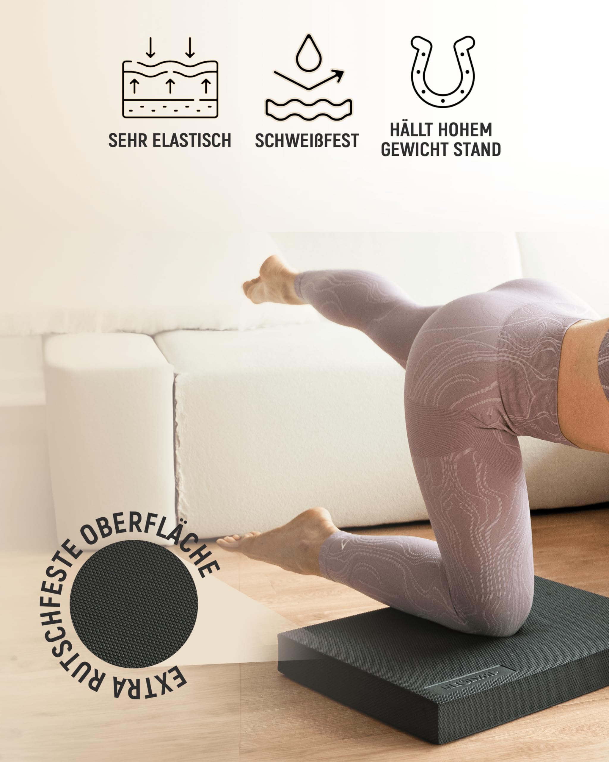 NEOLYMP Balance Pad - Rutschfestes Gleichgewichtstrainer für Physio & Reha - Balance Kissen Gelenkstärkend, Schweißfest, Elastisch - Ideal für Yoga, Gym & Zuhause - Balance Board Training