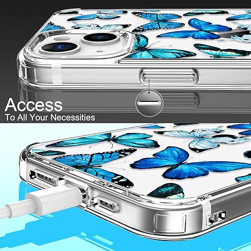 Miniatura 6 de LUHOURI Funda para iPhone 13 Mini con protector de pantalla, diseño de moda transparente, funda protectora para teléfono para mujeres y niñas, funda