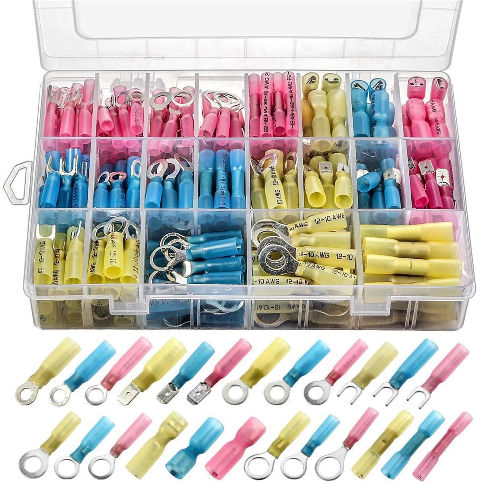 Ciopljhkl One Color 250Pcs Heat Shrink Intermediate Connection Terminal With Connecting Tube In The Wiring For Home,Factory,Cars,Ship