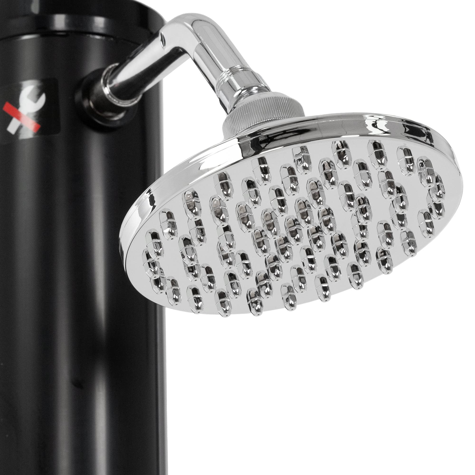 Douche de Jardin Solaire 35 L 217 cm ML-Design Noir avec Pomme de Douche à Effet Pluie Pivotante 180°