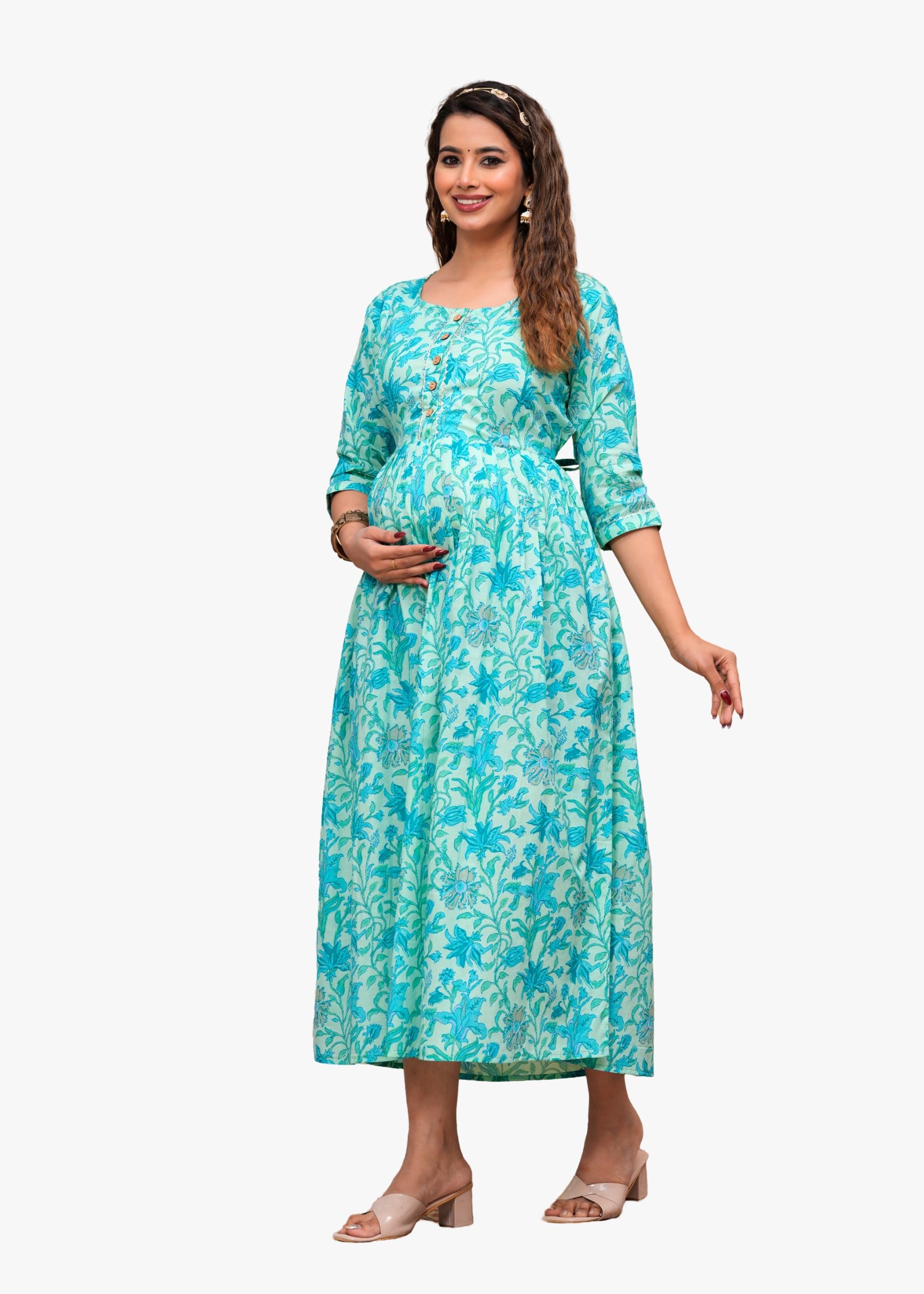 Women's Maternity Dress, Side Zipper Dress for Pregnant Ladies, Women Breast Feeding Dress for Nursing Pre and Post Pregnancy-picture-10