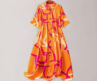 Sheetal Associates Women's Floral Printed Short Sleeve Button Down Shirt Dress