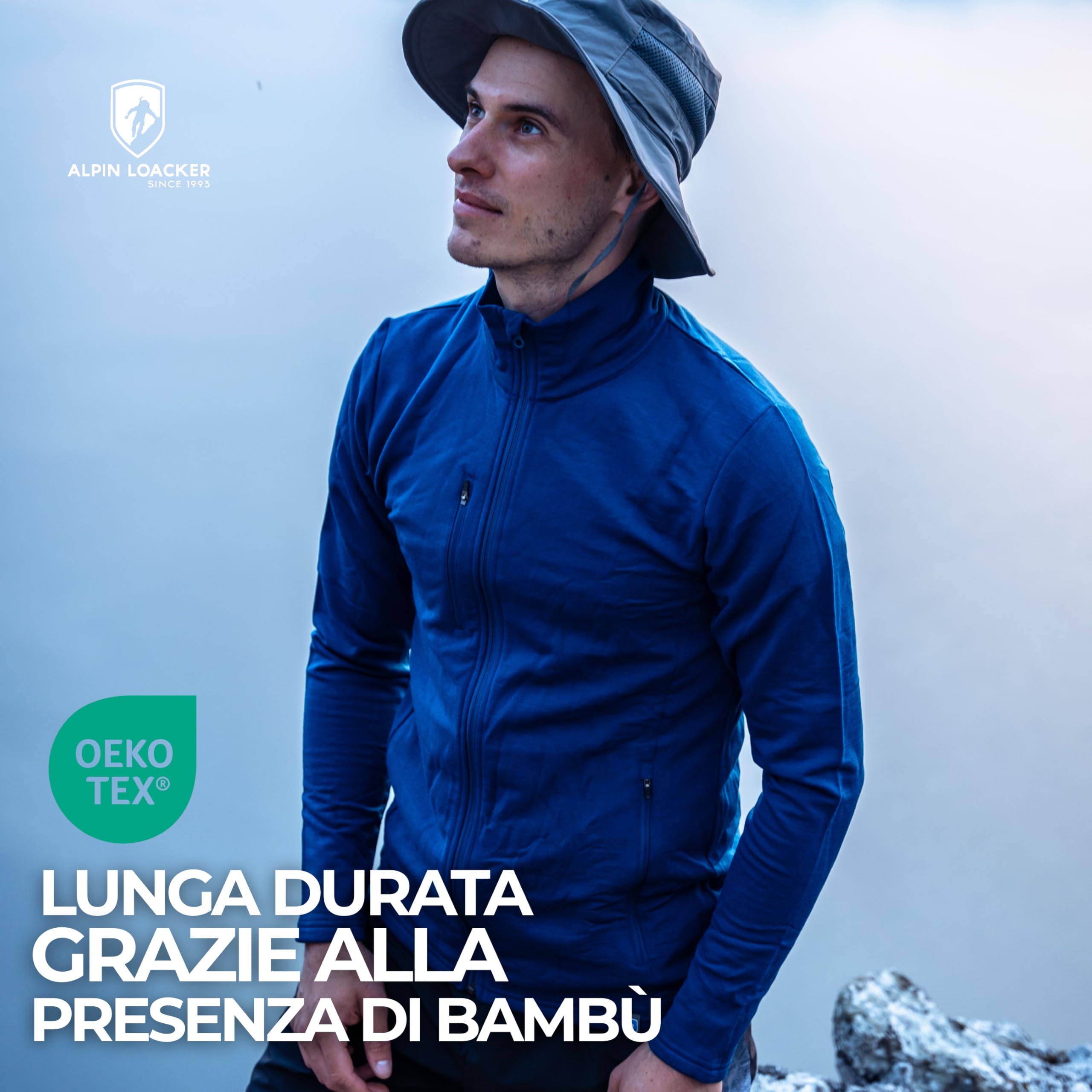 ALPIN LOACKER giacca da uomo merino 270 g/m² per l'outdoor e sport
