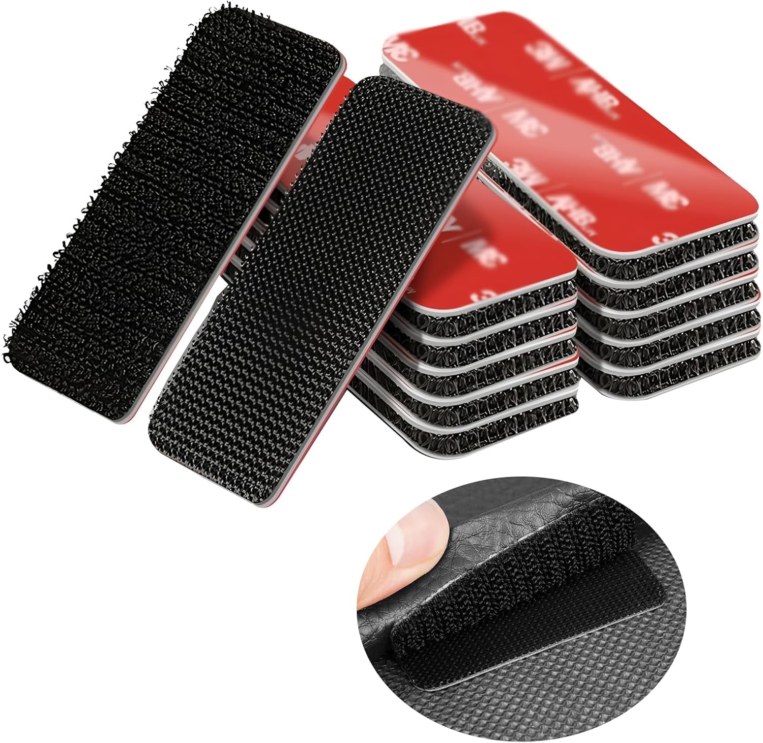 Heavy Duty Hook and Loop Strips with Adhesive, 10 Sets, 1.2" x 3.2"
