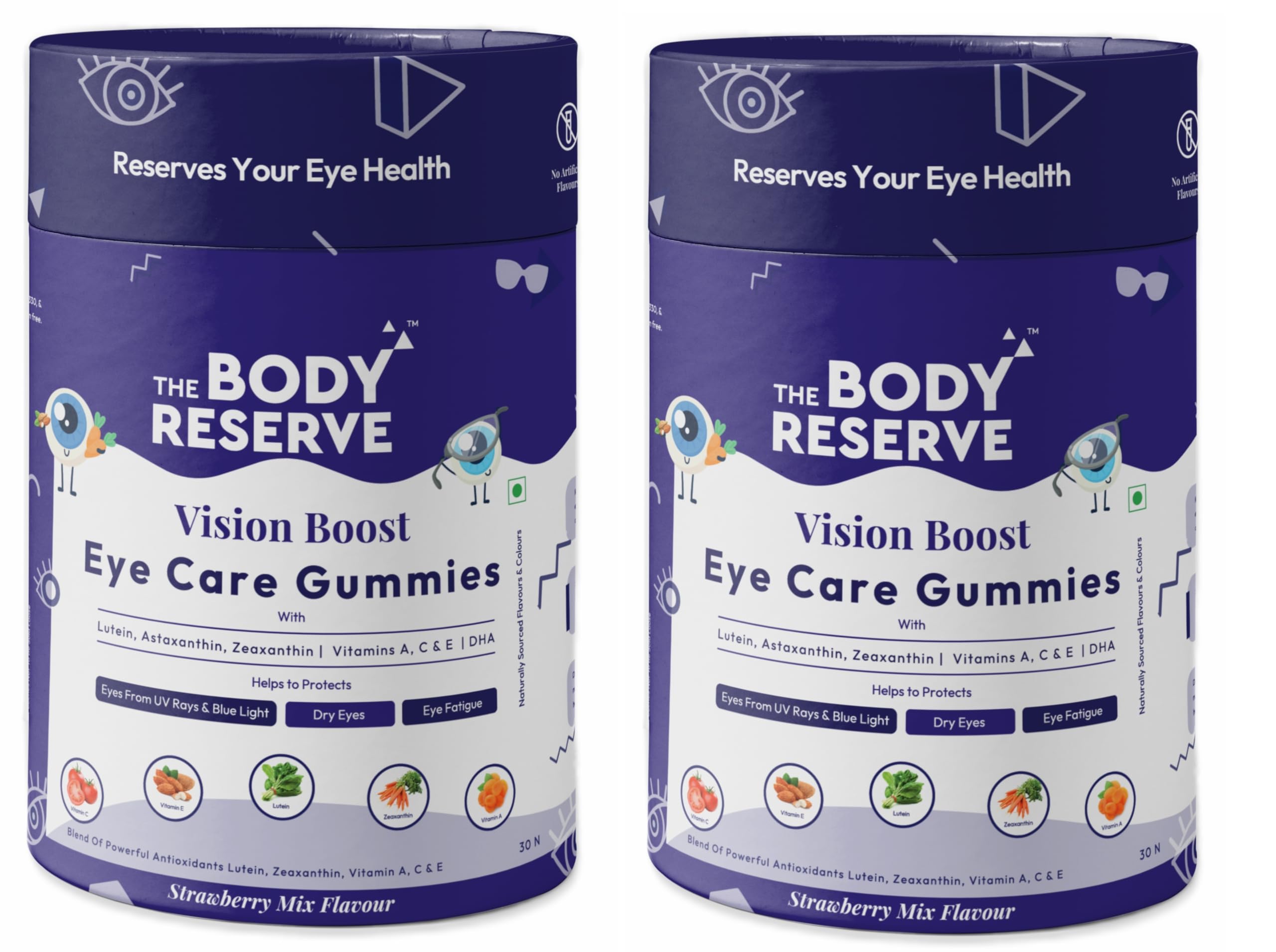 The Body Reserve Vision Boost Eye Care Gummies Enhanced with DHA, Vitamin A, C & E Promotes Vision and Protects from Blue Light & Digital Strain Strawberry Mix Flavoured 60 Gummies (Pack of 2) (B0CK4PW1KY) Amazon Price History, Amazon Price Tracker