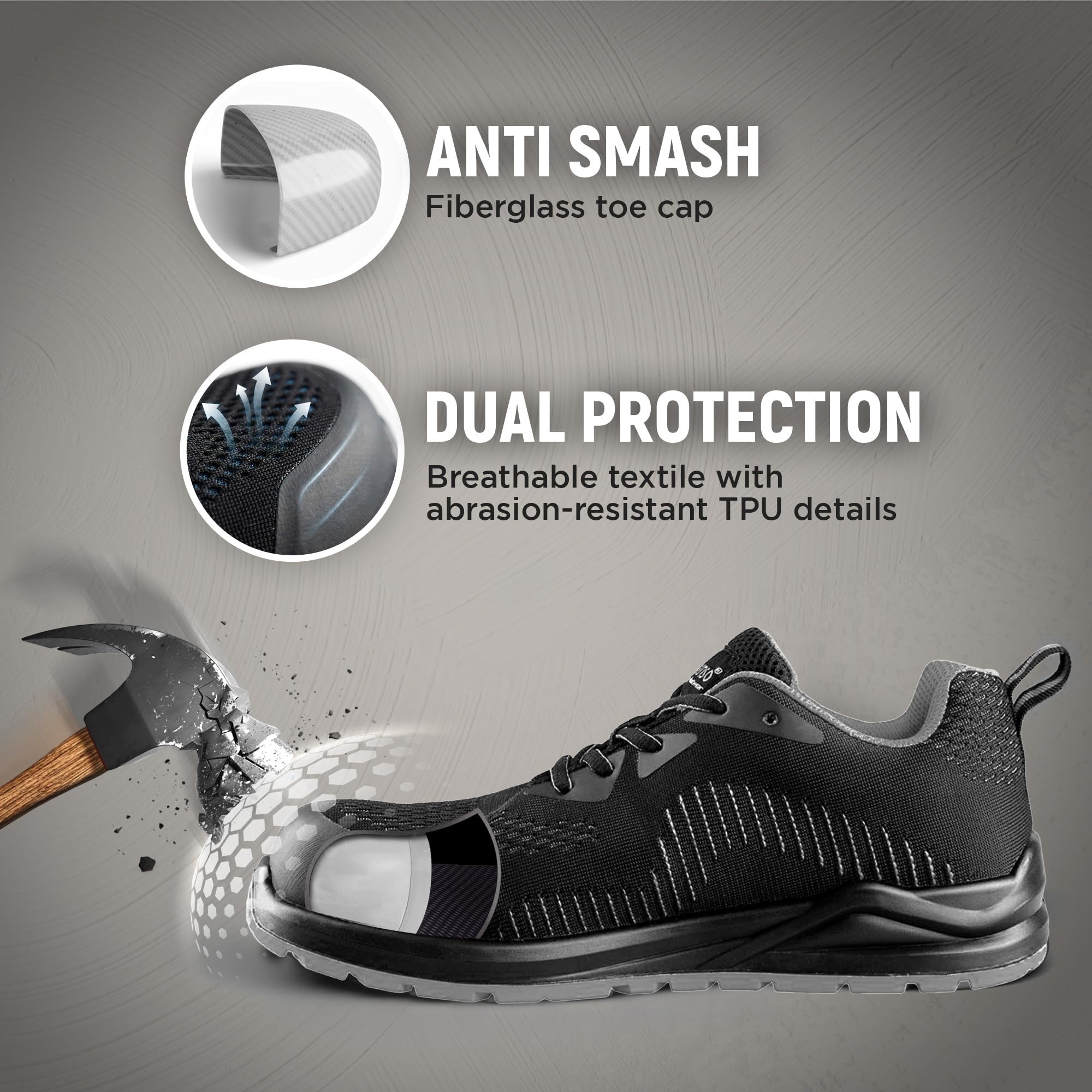 Race Pro S1PS MF SR Zapatos De Seguridad para Hombre Mujer - Zapatillas Seguridad - Calzado Transpirable Ligero De Seguridad S1