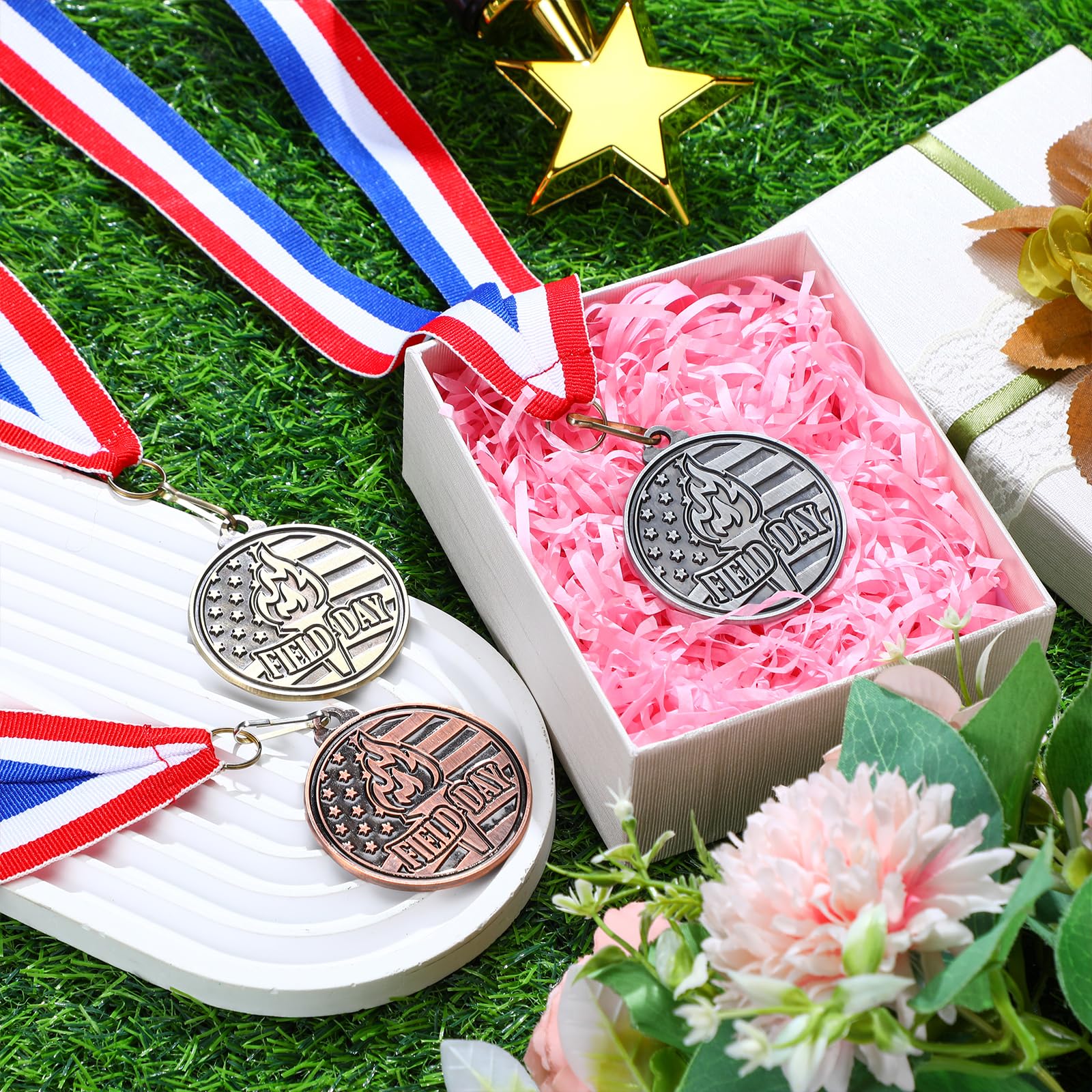 30 medallas de 2 pulgadas para el día de campo para premios, ganador de oro, plata, bronce, fomenta la participación del equipo para adultos, premio de trofeo, premio, regalo, competiciones