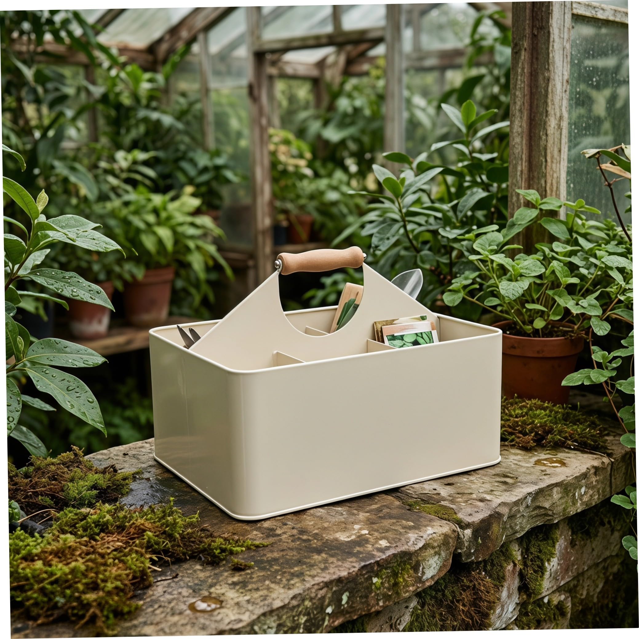 Generisch Aufbewahrungsbox Griff mit 4 Fächern Garten Metall Saatgut