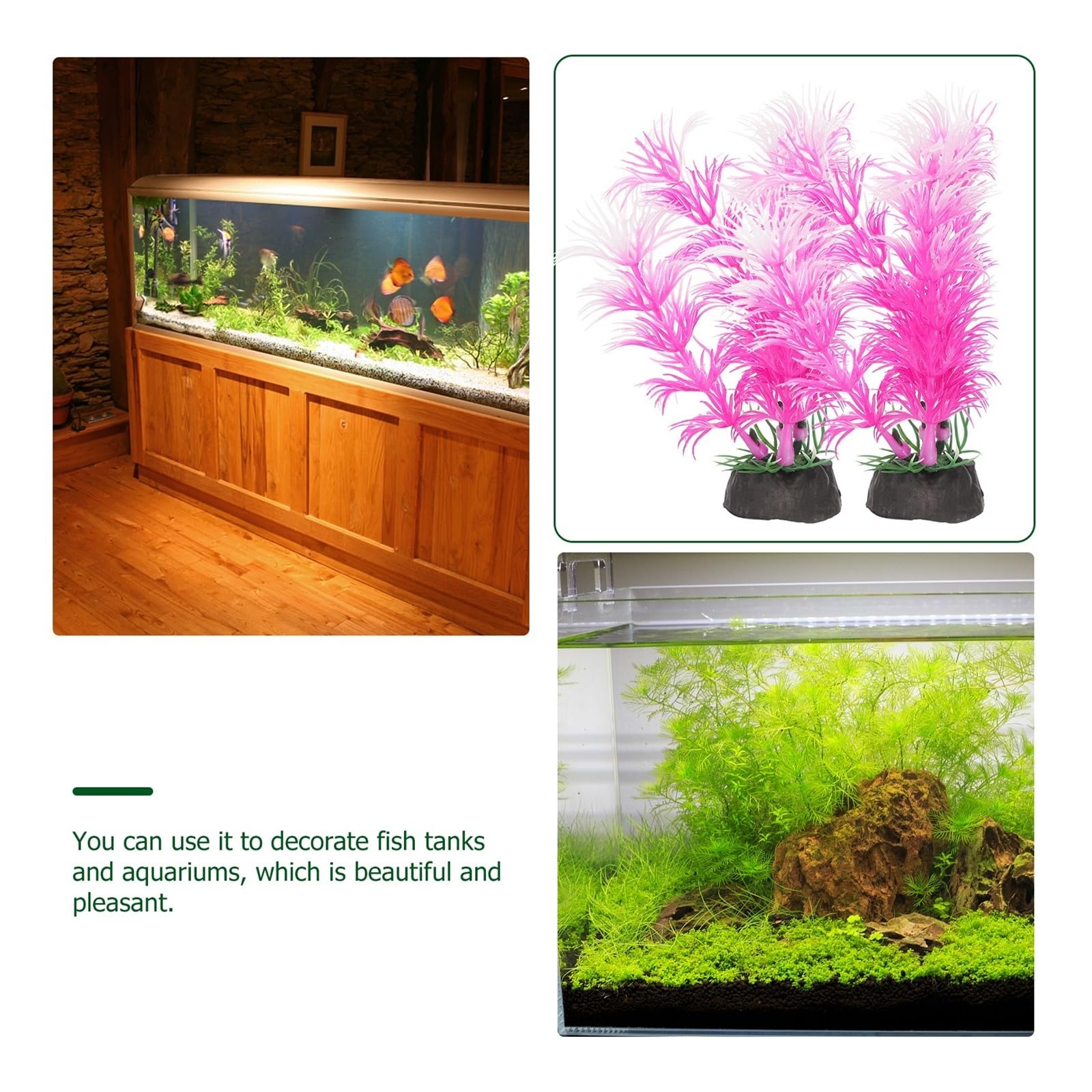 Plantas Artificiales para acuarios, Plantas Artificiales for Acuario 10 Piezas Multicolor