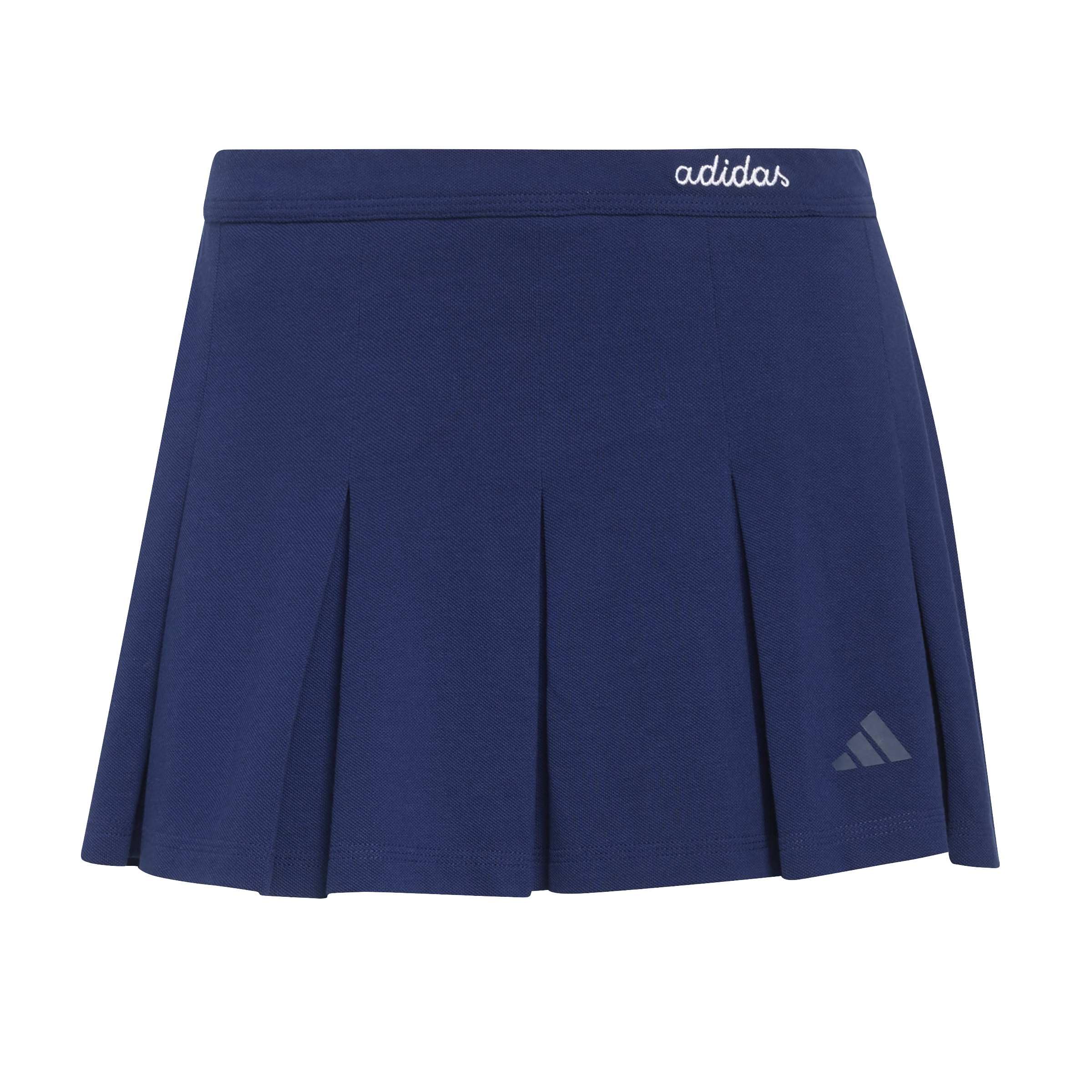 adidas Women's Seasonal Essentials Colorpop Skirt with Inner Leggings, Dark Blue/White, S