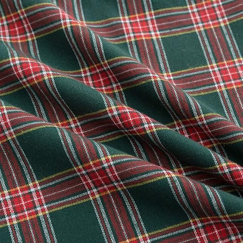 Miniatura 7 de AQOTHES juego de 2fundas de almohada decorativas a cuadros de Navidad para decoración rústica de casa, tartán escocés, de poliéster de algodón, 18 x