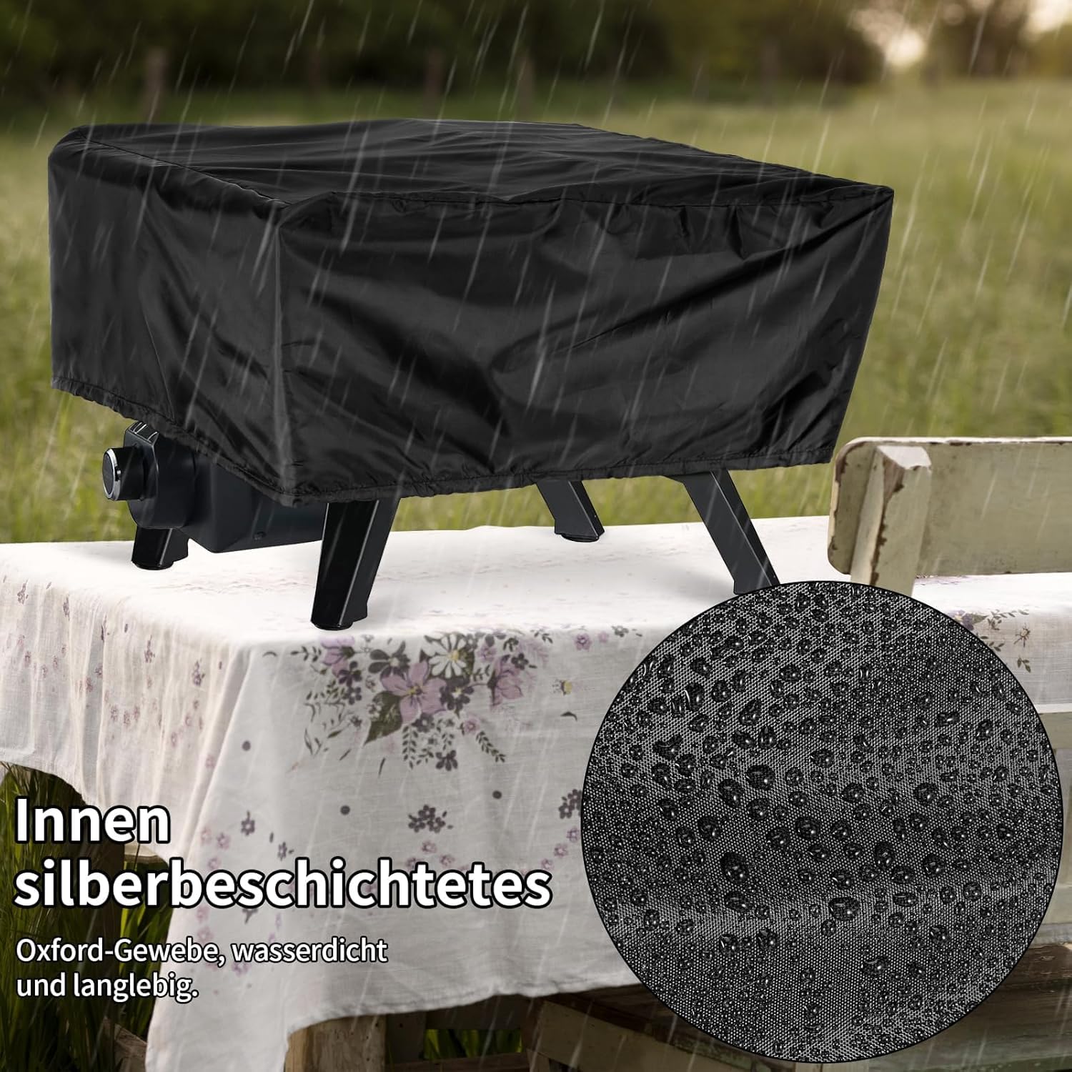 Iptienda Pizzaofen-Abdeckung Für VonHaus – 70x39x20 Cm, Wasserdicht, Mit Kaminabdeckung, 420D Oxford