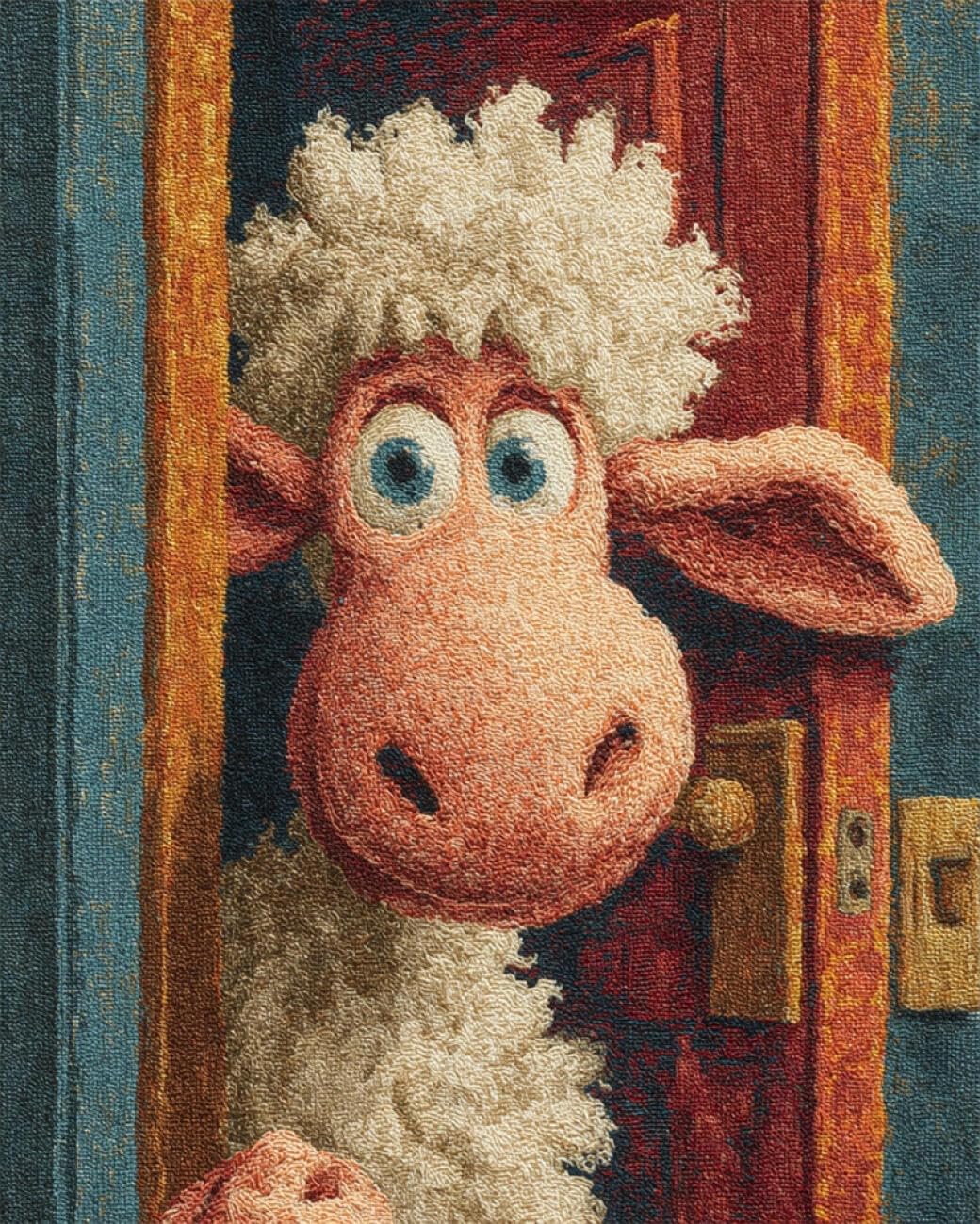 Henypt DIY Latch Hook Rug Kit Cartoon Sheep 80x160cm