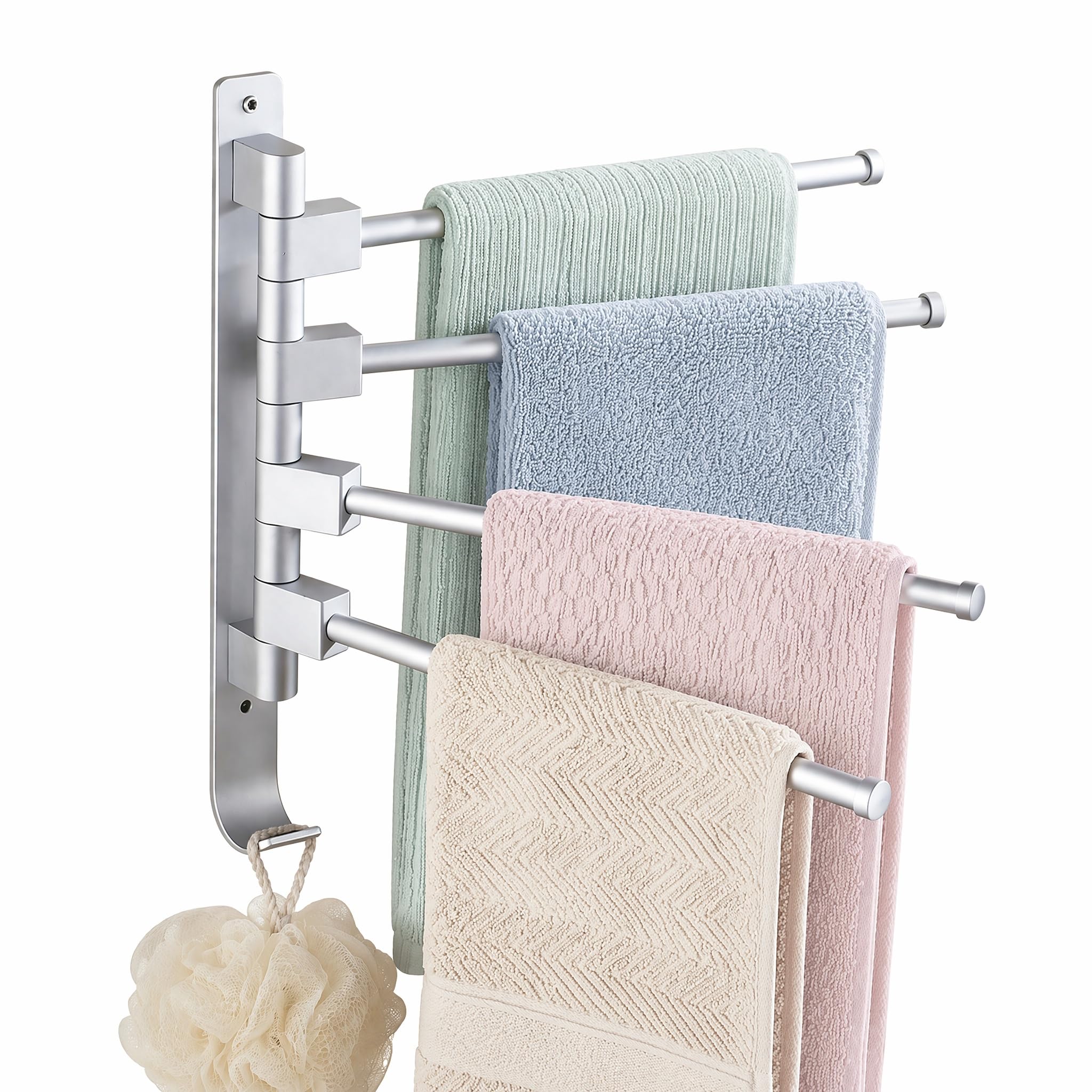 180ยฐ Rotatable Wall Mount Towel Bar Rack, Bathroom Towel Holder (4) โ image 1