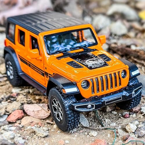Miniatura 7 de Compatible con 132 Wrangler aleación fundido a presión modelo de auto coleccionable con luz y sonido, vehículo de juguete para niños y niñas, regalo