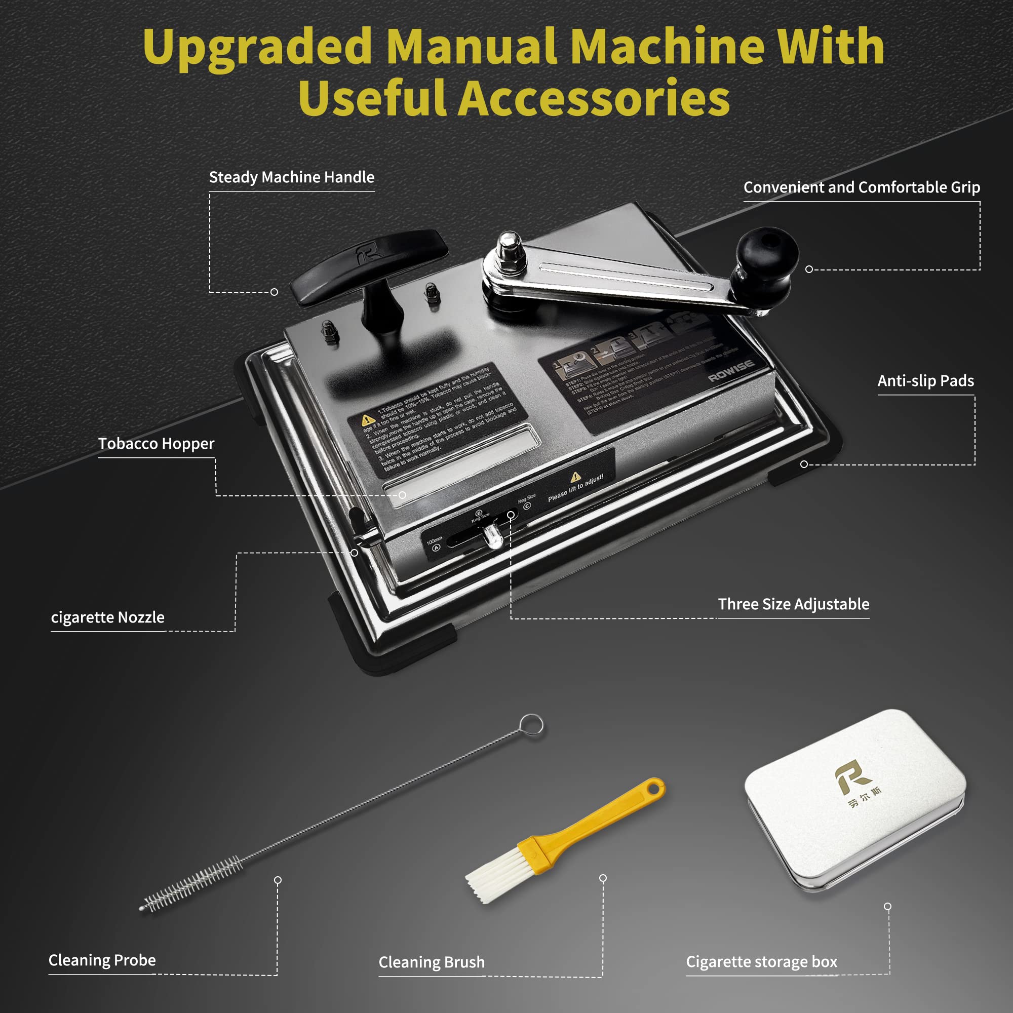 Amazon.com: ROWISE New Version Cigarette Rolling Machine, Portable Manual Cigarette  Injector Fits Rolling Tube of Diameter 0.31