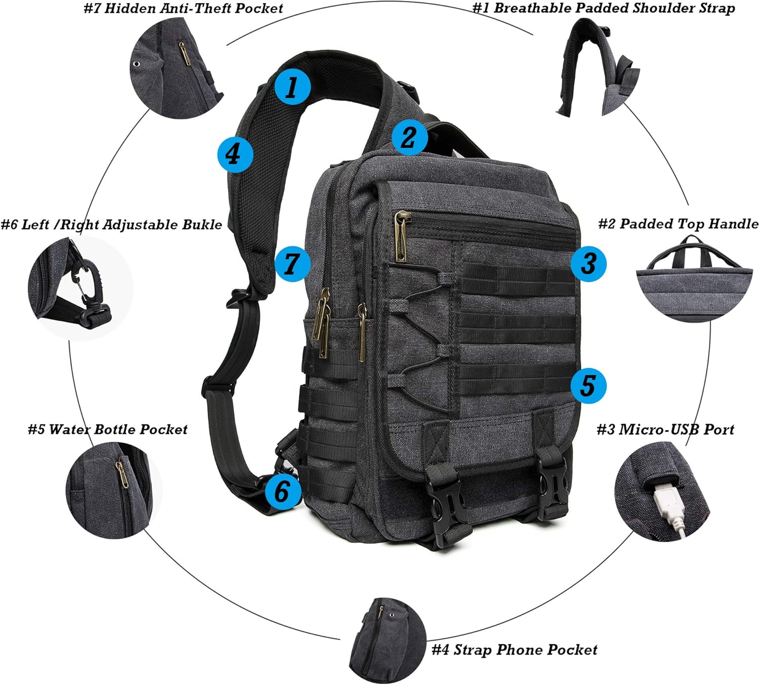 NICGID Tactical Military Backpack Daypack Molle Army Assault Pack Bug Out Bag Travel Fishing Hiking Trekking Rucksack - Image 3