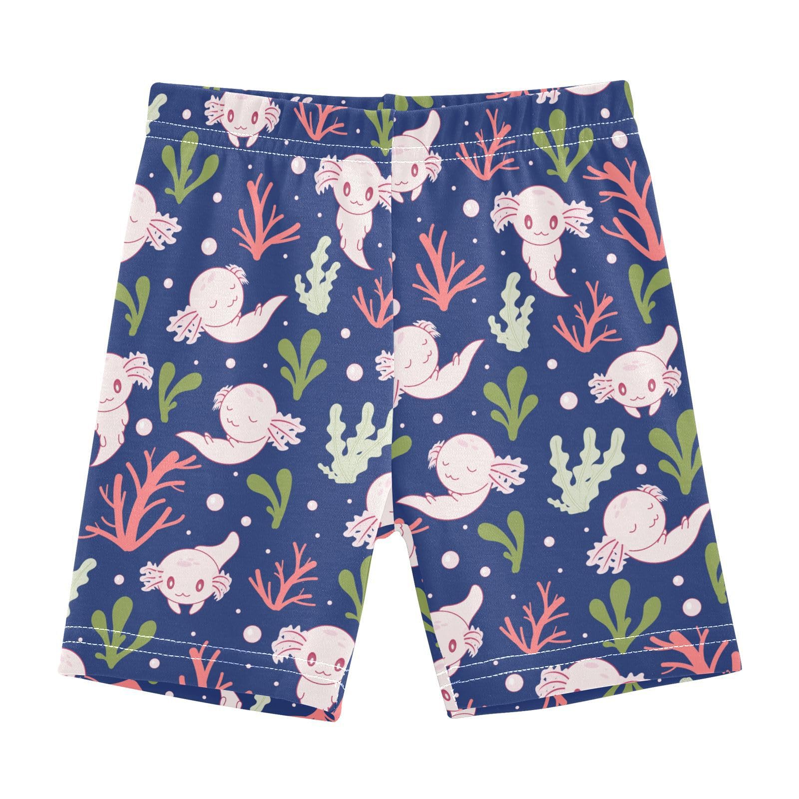 JHKKU Girls Cute Axolotl Shorts Cotton Cartwheel Bike Kids Biker Under Dress Dance Short Girl Clothes 10Y