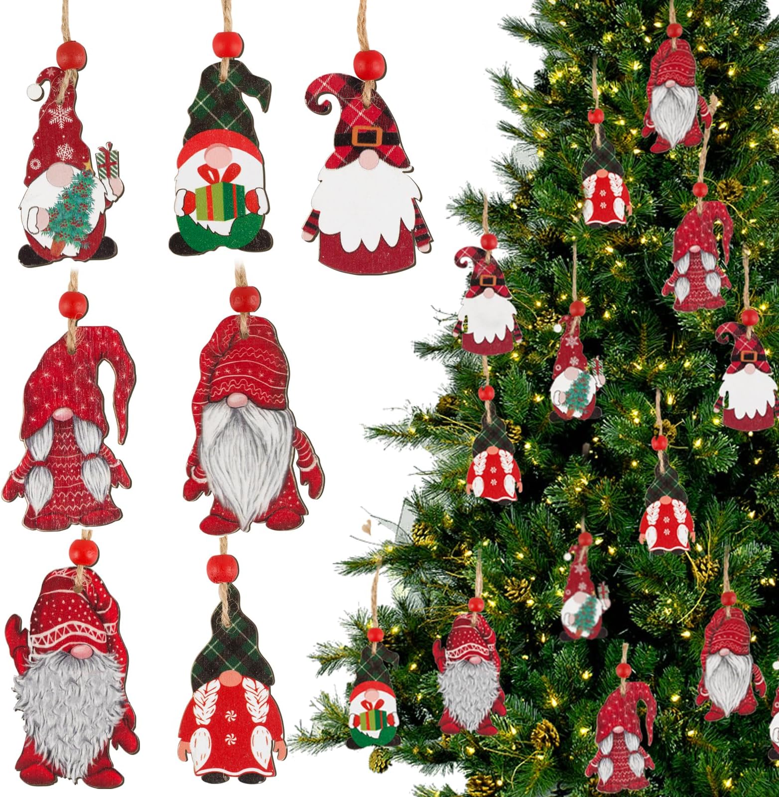 48pcs Décorations Noël Sapin Accessoires Pendentifs En