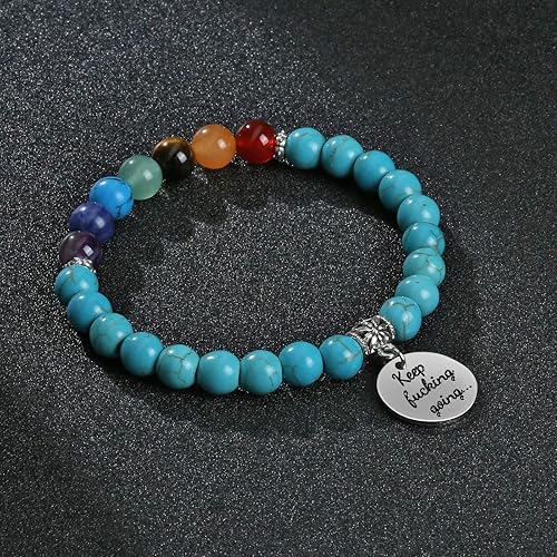 Miniatura 10 de Top Plaza Pulseras de cuentas de piedra de 7 chakras para yoga reiki cristales curativos pulsera de cuentas de piedras preciosas de piedras
