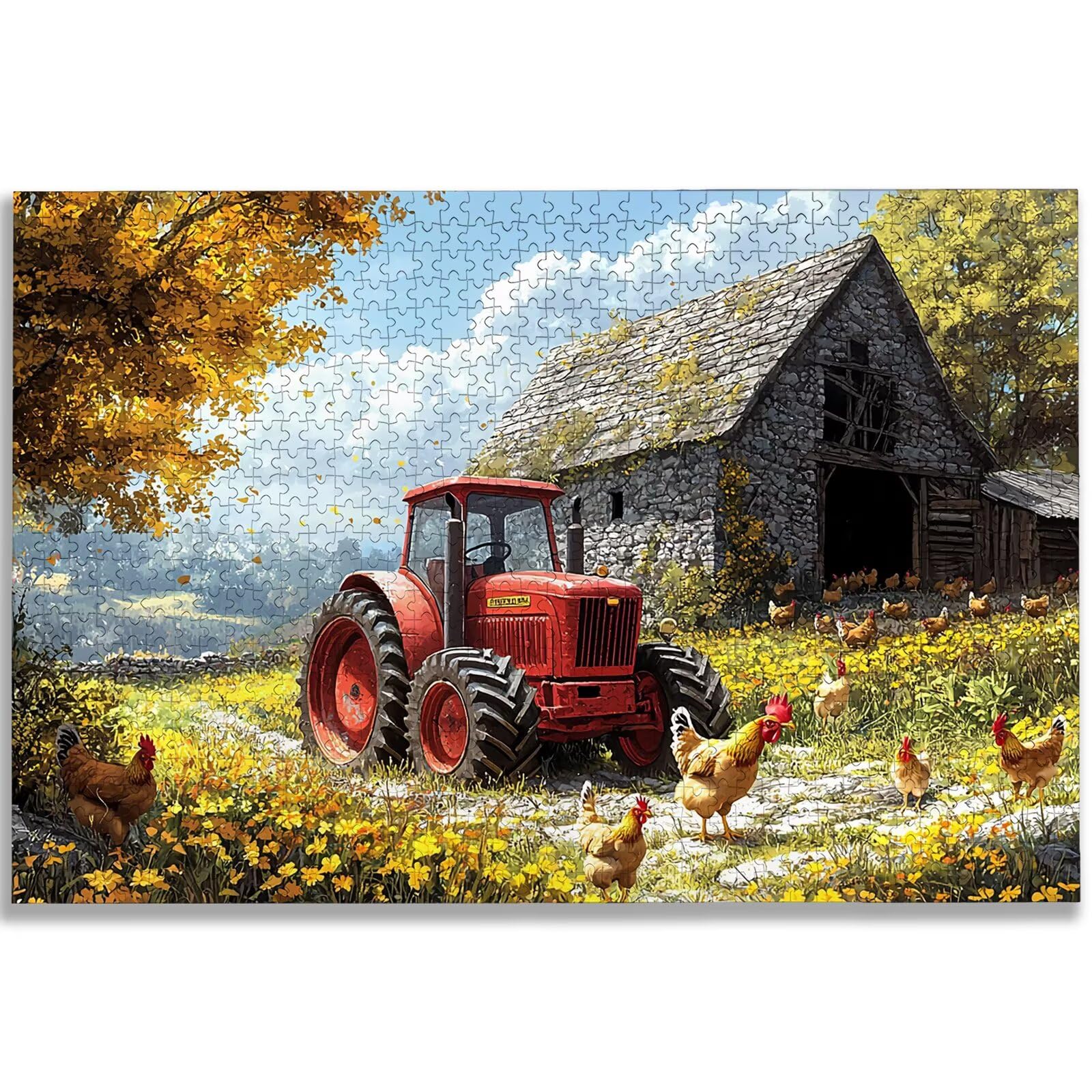 Puzzle 1500 Pezzi per Adulti, Puzzle Trattore1500 Pezzi Arte per Adulti e Ragazzi, Misura: 87x57 cm, Puzzles Azienda Agricola in Legno Impegnativi, Puzzles per Idea Regalo Donna, Decorazioni, -2076