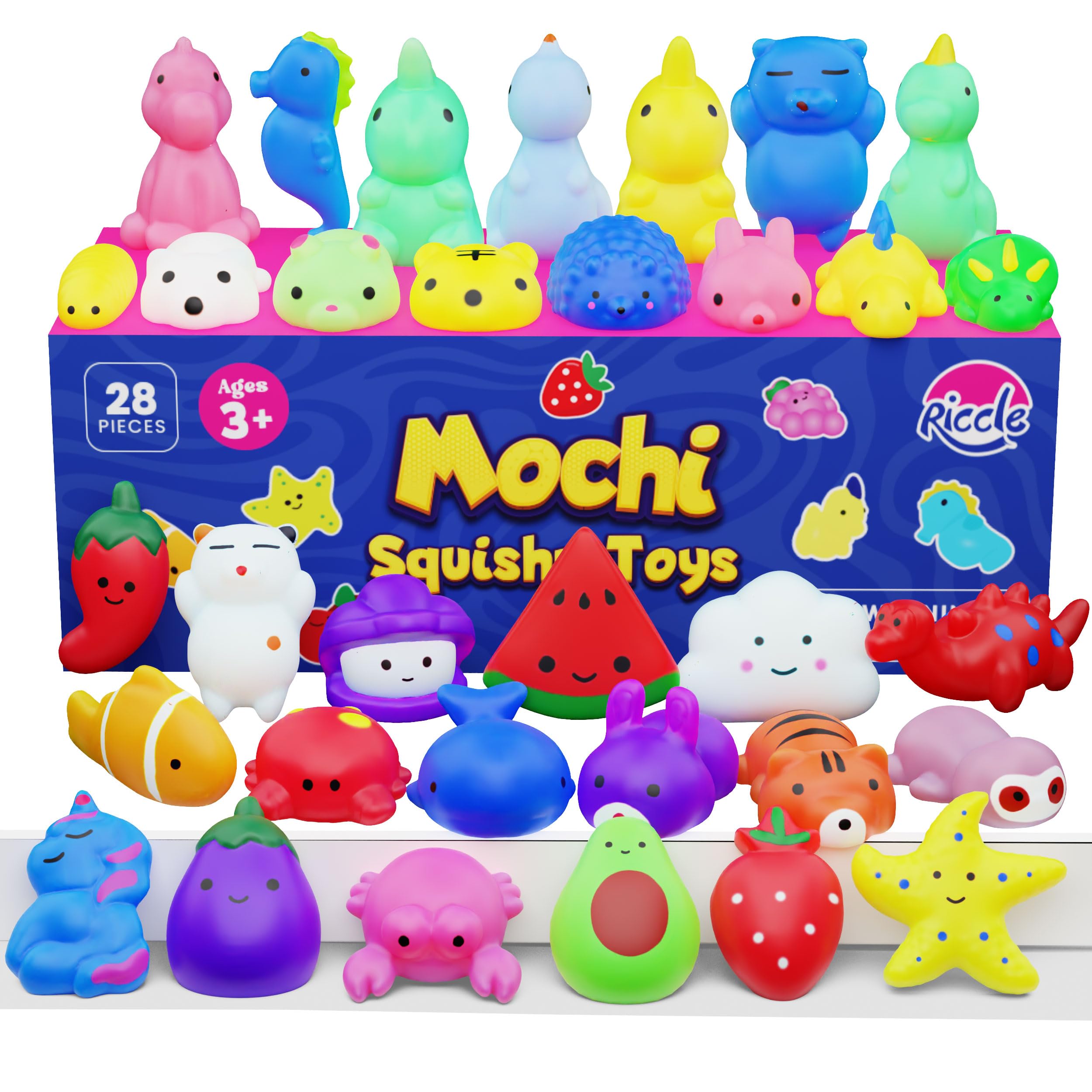 Snapklik.com : Mochi Squishy Toys For Kids, Random 28 Pack Mochi ...