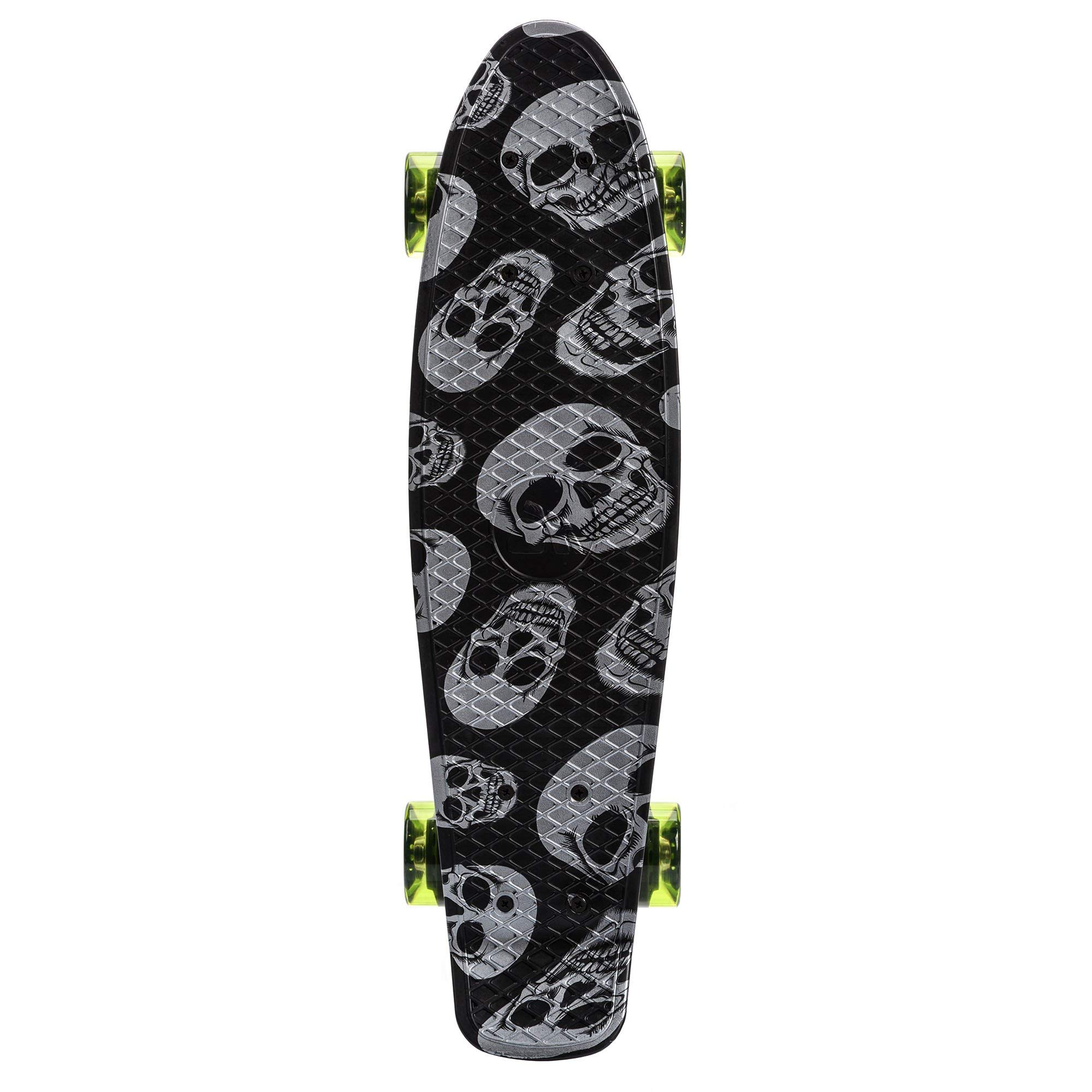 meteor Skateboard Kinder Mini Cruiser Kickboard mädchen Retro Jungen Mini Board Kinder Vintage miniboard, SKULLS