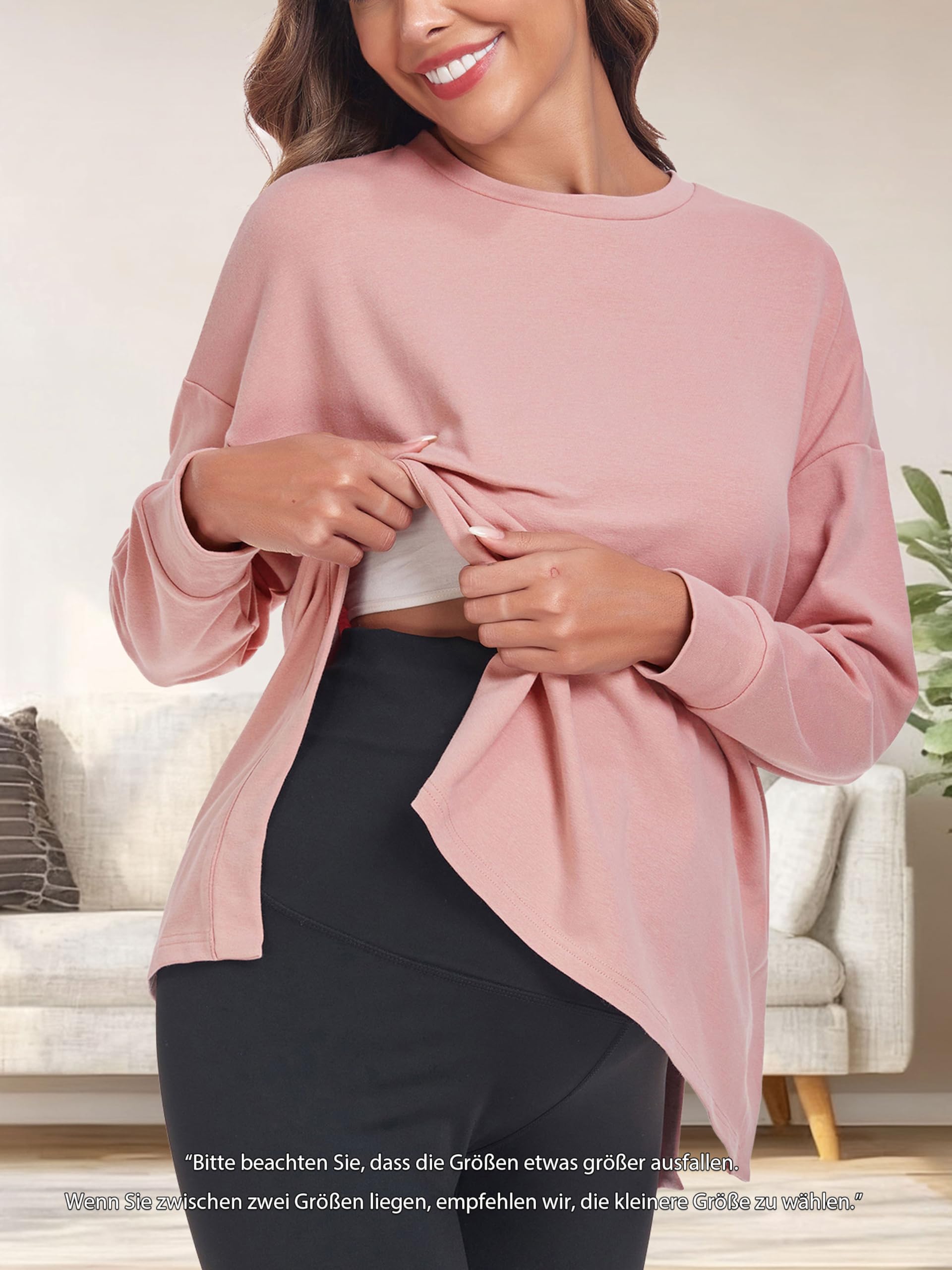 T-shirt de grossesse à manches longues pour femme