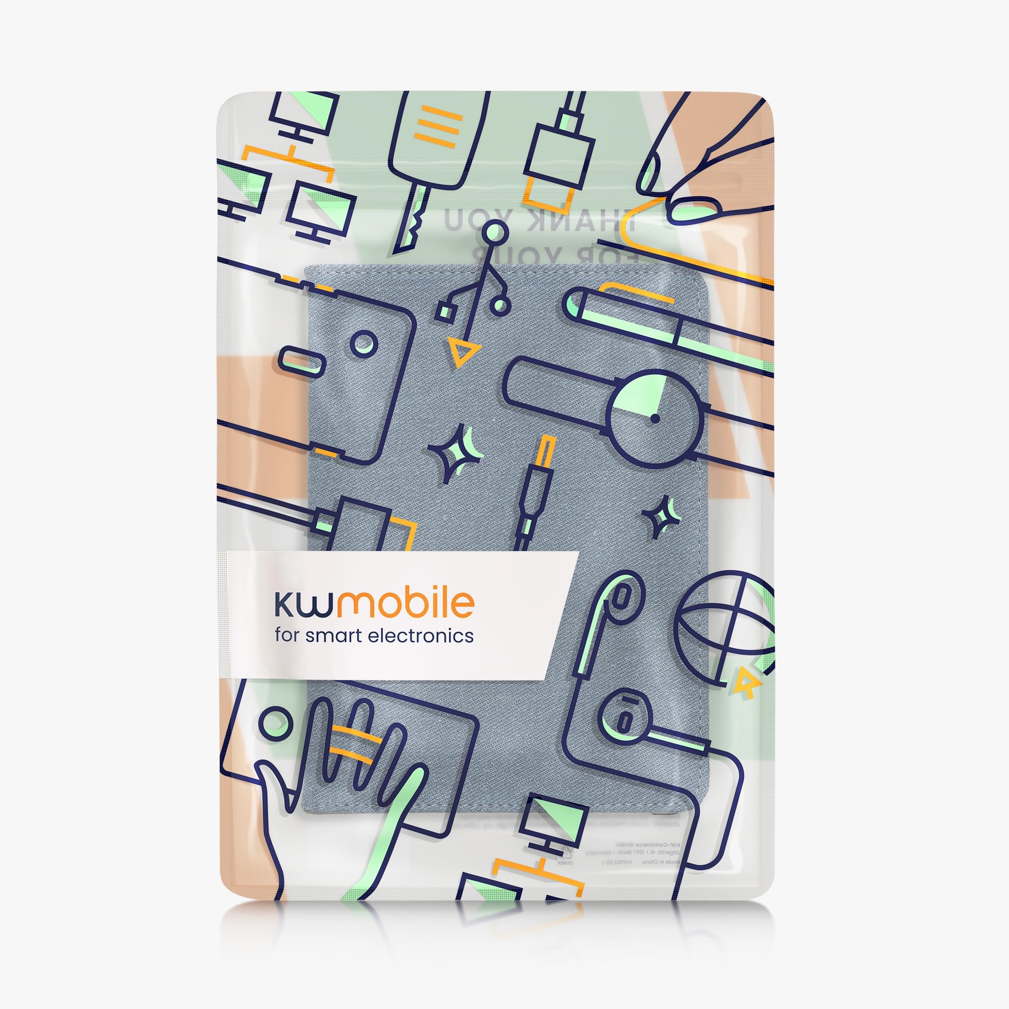 kwmobile Etui kompatybilne z Amazon Kindle Paperwhite (2024)/Colorsoft - etui na czytnik e-booków - etui z klapką z tkaniny o wyglądzie dżinsu - niebieskie