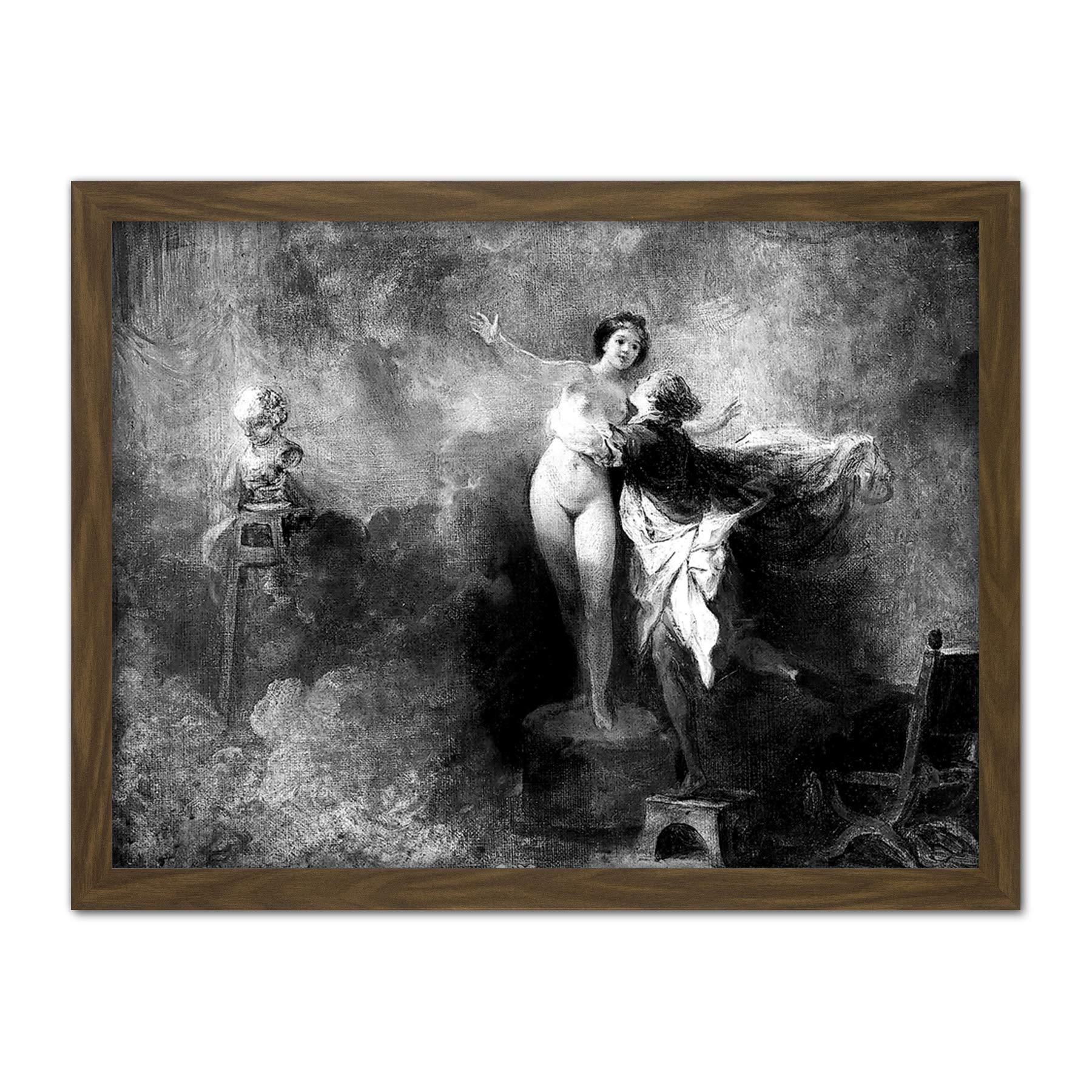 Artery8 Jeanhonore Fragonard Pygmalion And Galatea Painting Artwork Framed Wall Art Print 18X24 Inch