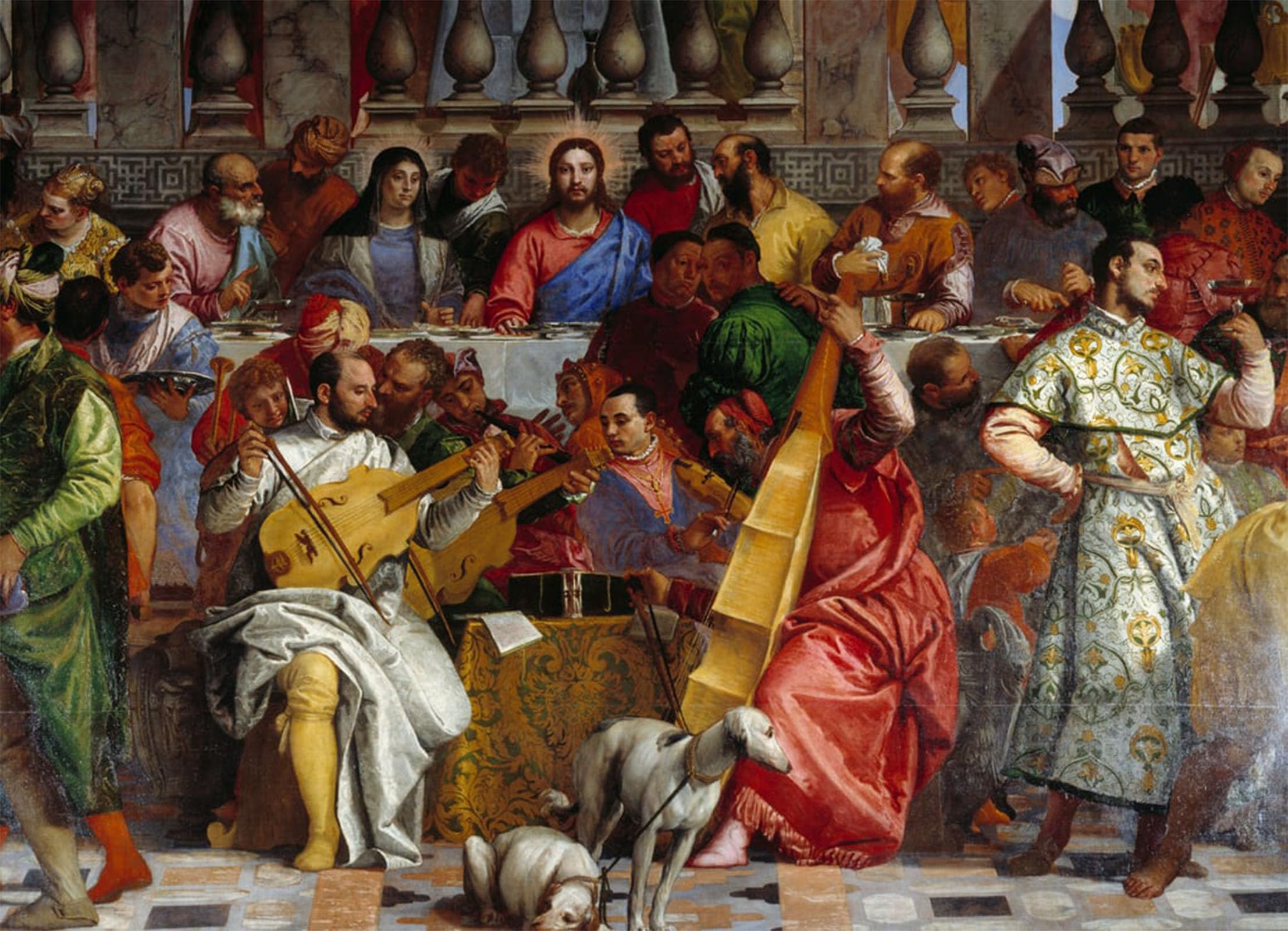 ARTXLXXBN Famous Painting Art Wall Decor Abstract Art Picture the Wedding of Cana Detail Christ and the Virgin Fresco by Veronese Animal Pictures for Home Decor 60x90cm