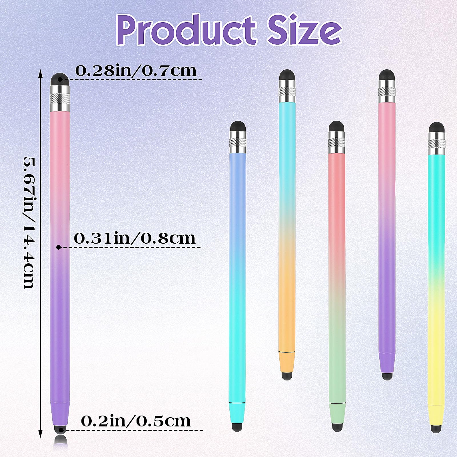 YUXIANLB Stylus Pens for Touch Screens, 5 Pcs Capacitive Stylus, Dual End High Sensitivity & Precision Stylus Pen for Pad, Android Smartphone, Tablets and All Universal Touchscreen Devices
