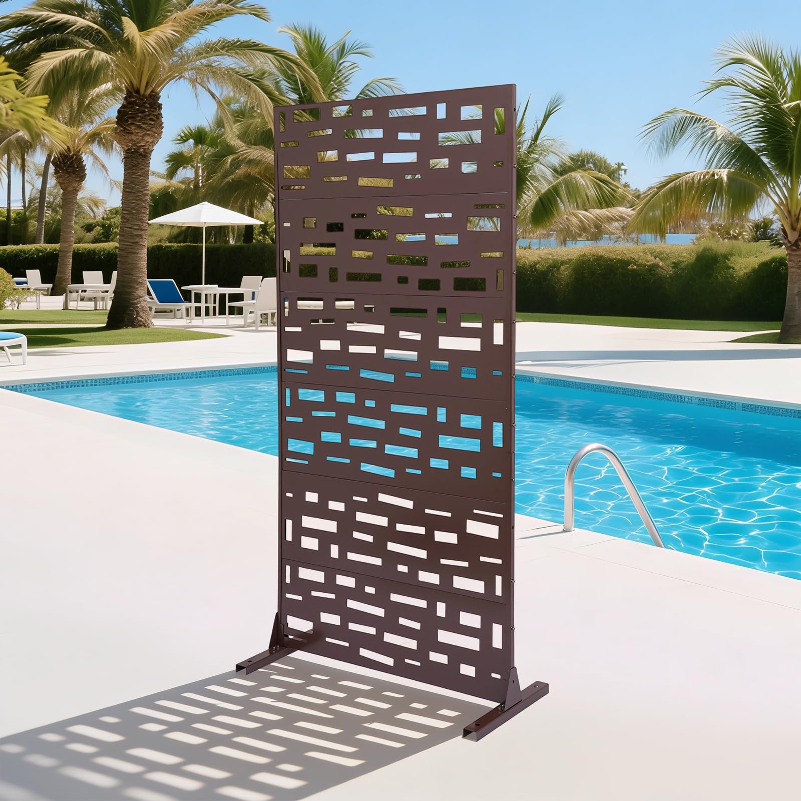 Panneau brise-vue métallique décoratif pour terrasse balcon jardin 6 pièces | Métal renforcé résistant à la corrosion