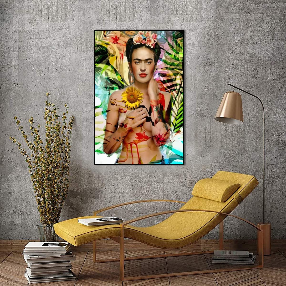 Frida Kahlo Portrait Wall Decor Poster e stampa HD su tela Wall Art Decor Stampa su tela per soggiorno Pittura Camera da letto Immagine su tela Opera d'arte Modern Home Decor Frameless,60x80cm