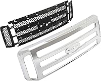 Vista 4 de HECASA Front Grille Compatible with 1999-2004 Ford Super Duty F-250 F-350 Excursion (New Front Chrome Grille) 2006 Style W/Detachable Mesh Insert