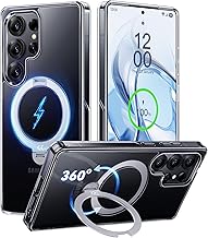 CASEKOO für Samsung Galaxy S25 Ultra Hülle mit MagSafe [360° Drehständer] [Nr.1 Magnetkraft] (Militärschutz) Transparent Dünn Handyhülle Stoßfest Schutzhülle S25 Ultra Case 6,9'' - Clear