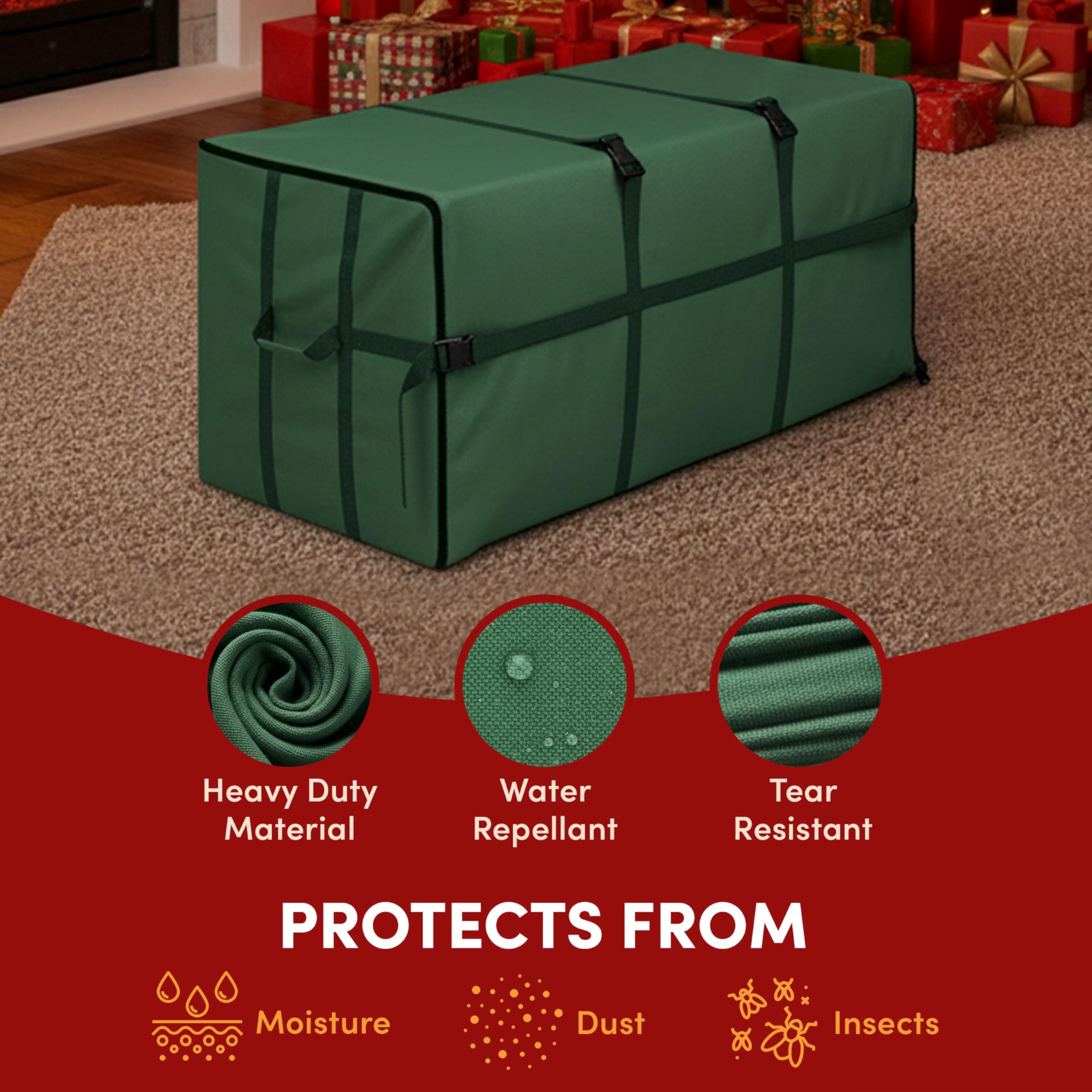 Elf Stor Sac de Rangement pour Sapin de Noël, Textile, Vert, 150 x 61 x 61 cm (L x H x l)