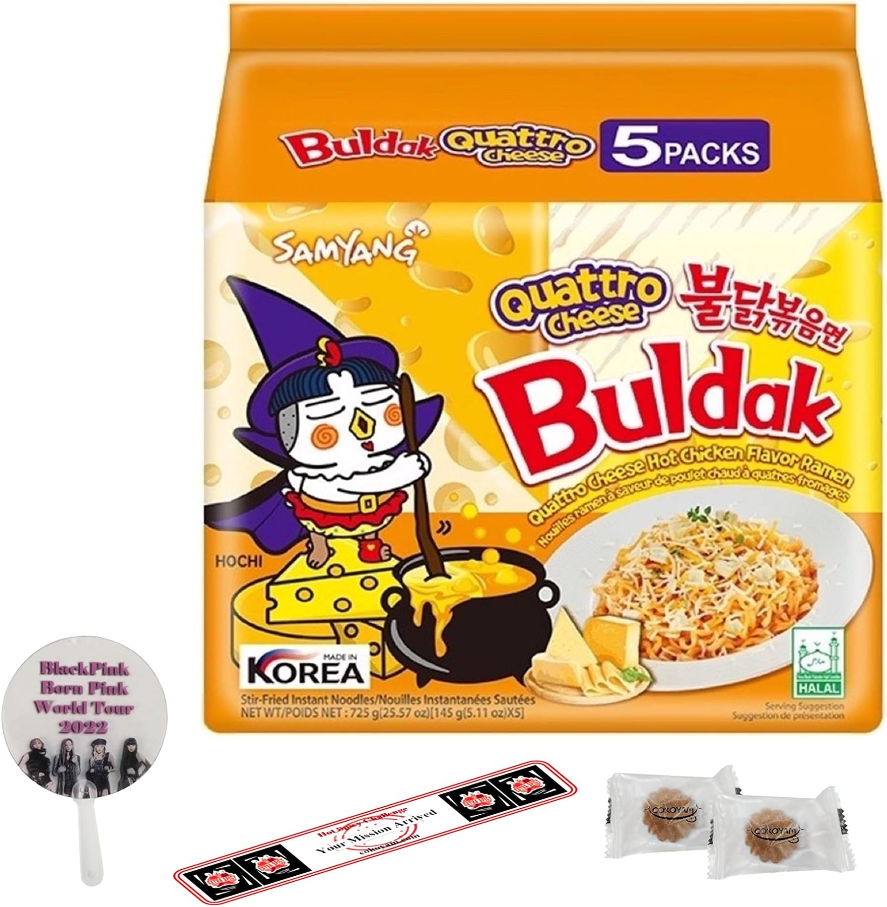 Samyang Quattro Cheese Hot Chicken Flavored BULDAK Ramen 5 Count 145 grams