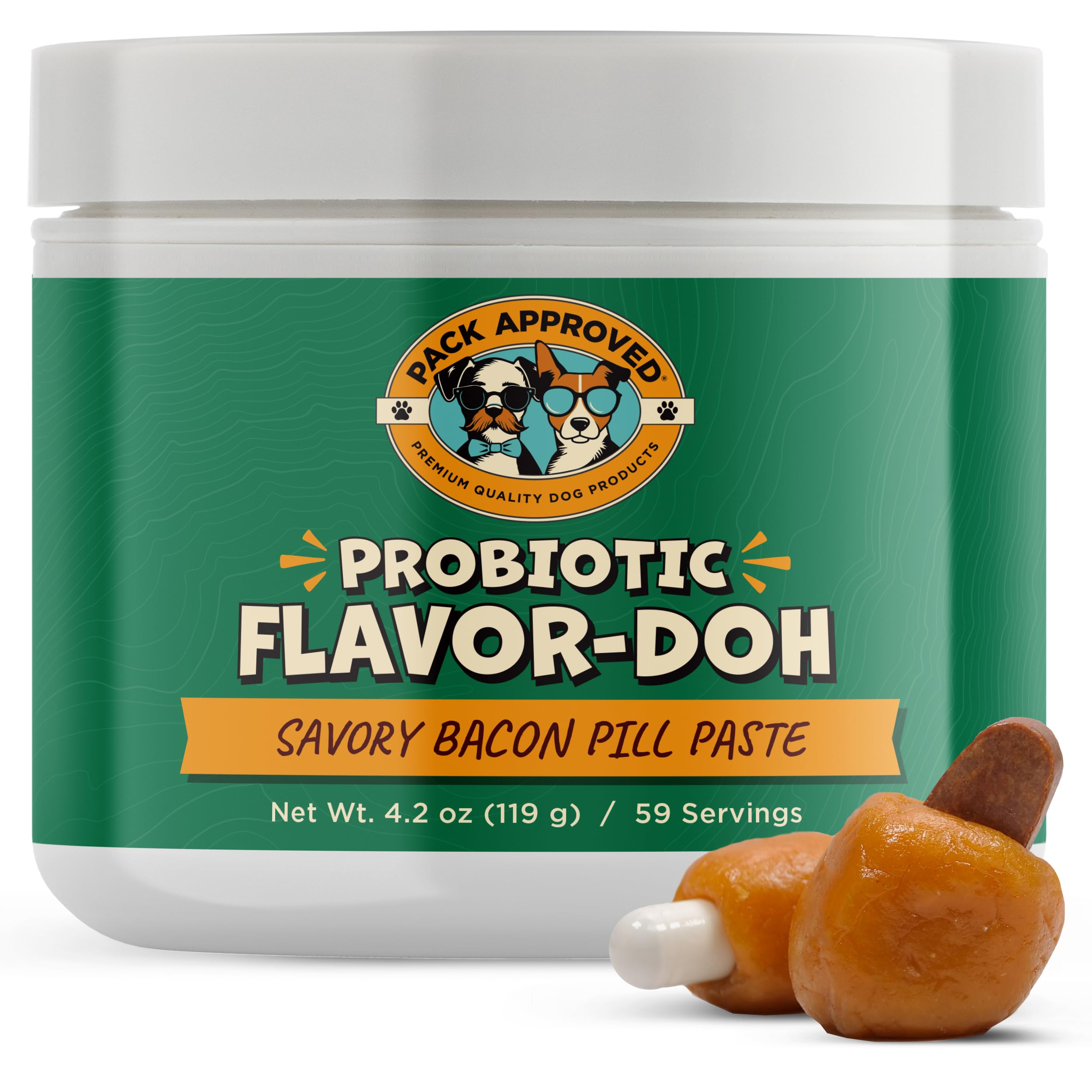 Pack Approved Flavor-Doh with Dog Probiotics - Flavored Pill Wrap for Dogs to Hide Capsules and Shape into Pill Pocket Treats for Dogs - Easy-to-Use