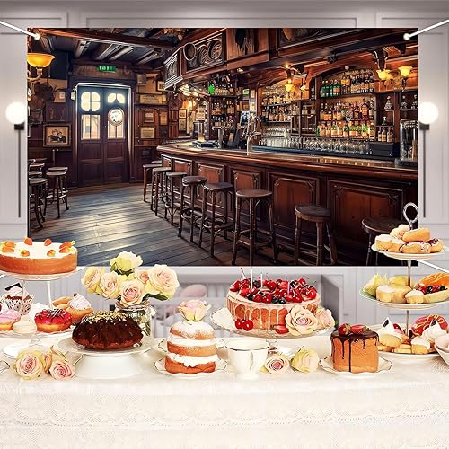 Miniatura 4 de Telón de fondo de bar de salón occidental, vintage, vaquero occidental, retro, comedor, cafetería, fondo fotográfico, tema del salvaje oeste,