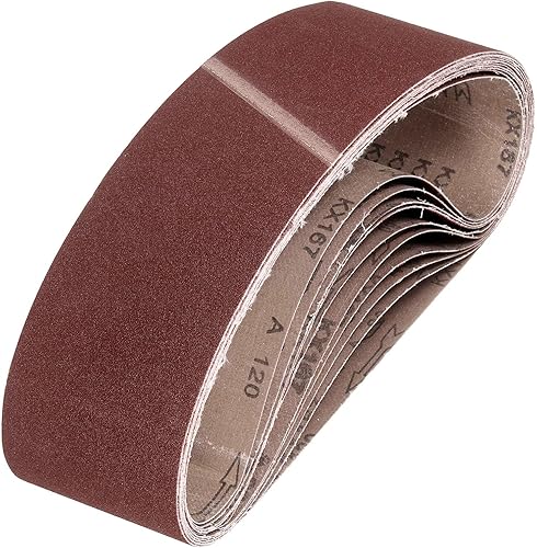 Miniatura 27 de HARFINGTON 3 correas de lijado de 18 pulgadas, 12 unidades de 60 granos de óxido de aluminio abrasivo de lijadora para carpintería, pulido de metal,