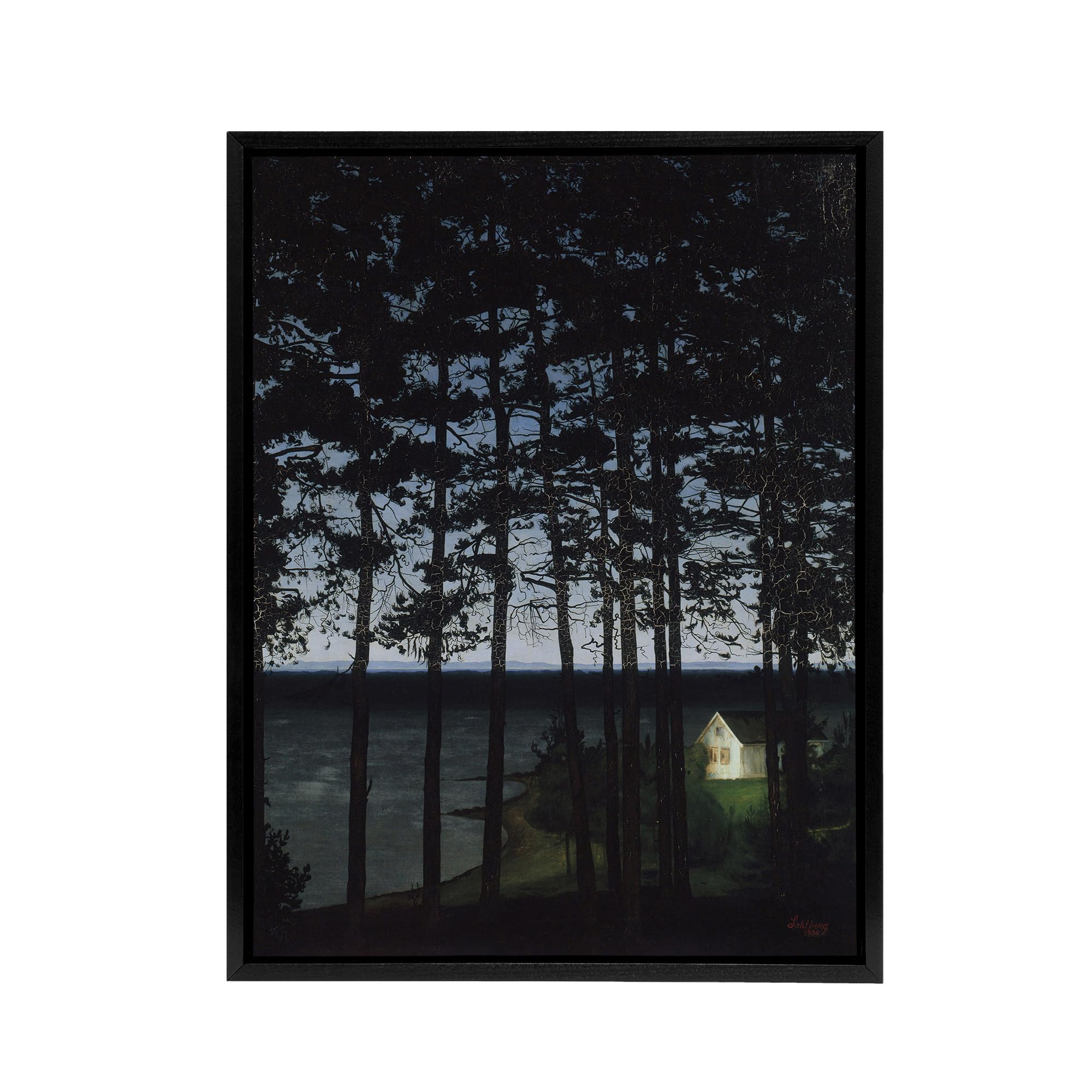 Artery8 Harald Sohlberg Fisherman's Cottage Canvas Wall Art Print - Black - W18" x H24"