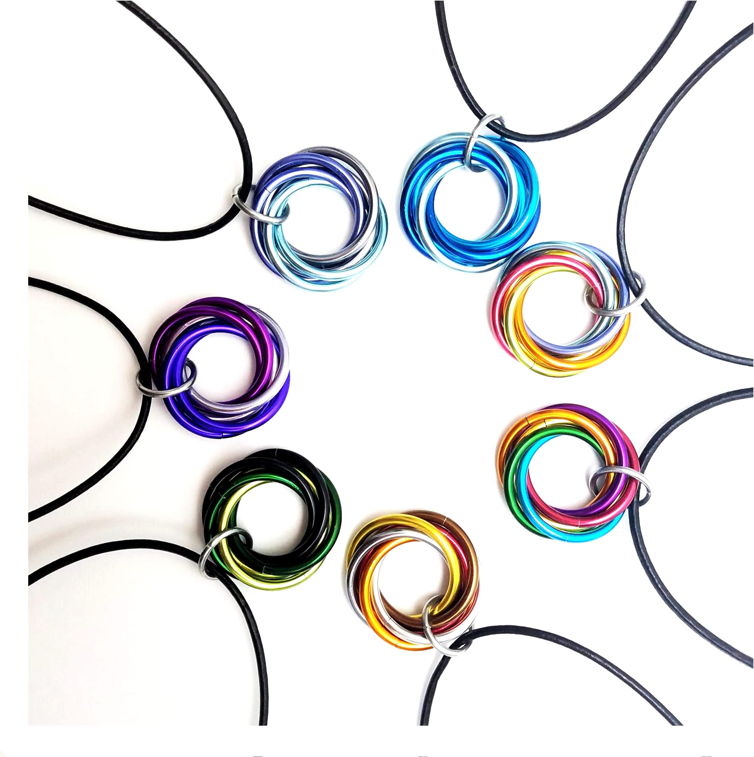 Custom Mobii Necklace (Medium): Infinity Fidget Jewelry Pendant Forever Spiral Mobius Pick your own Colors