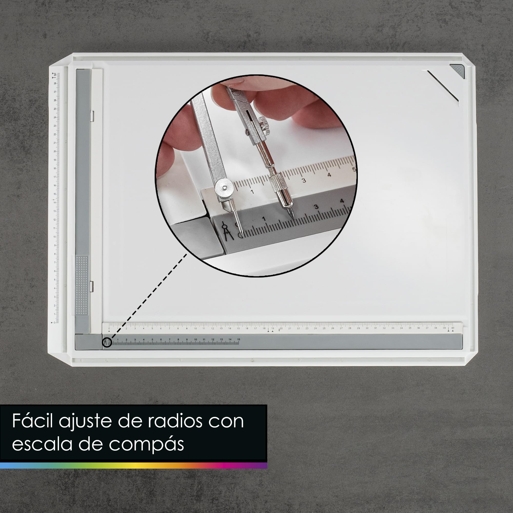 OfficeTree Tablero Dibujo Tecnico A3 - Mesa de Dibujo Tecnico - Tablero de Dibujo 37 x 50 cm - Reglas dibujo- Paralex Tablero 7 Piezas un Trabajo Exacto - Bolsa de Transporte y Diversos Accesorios