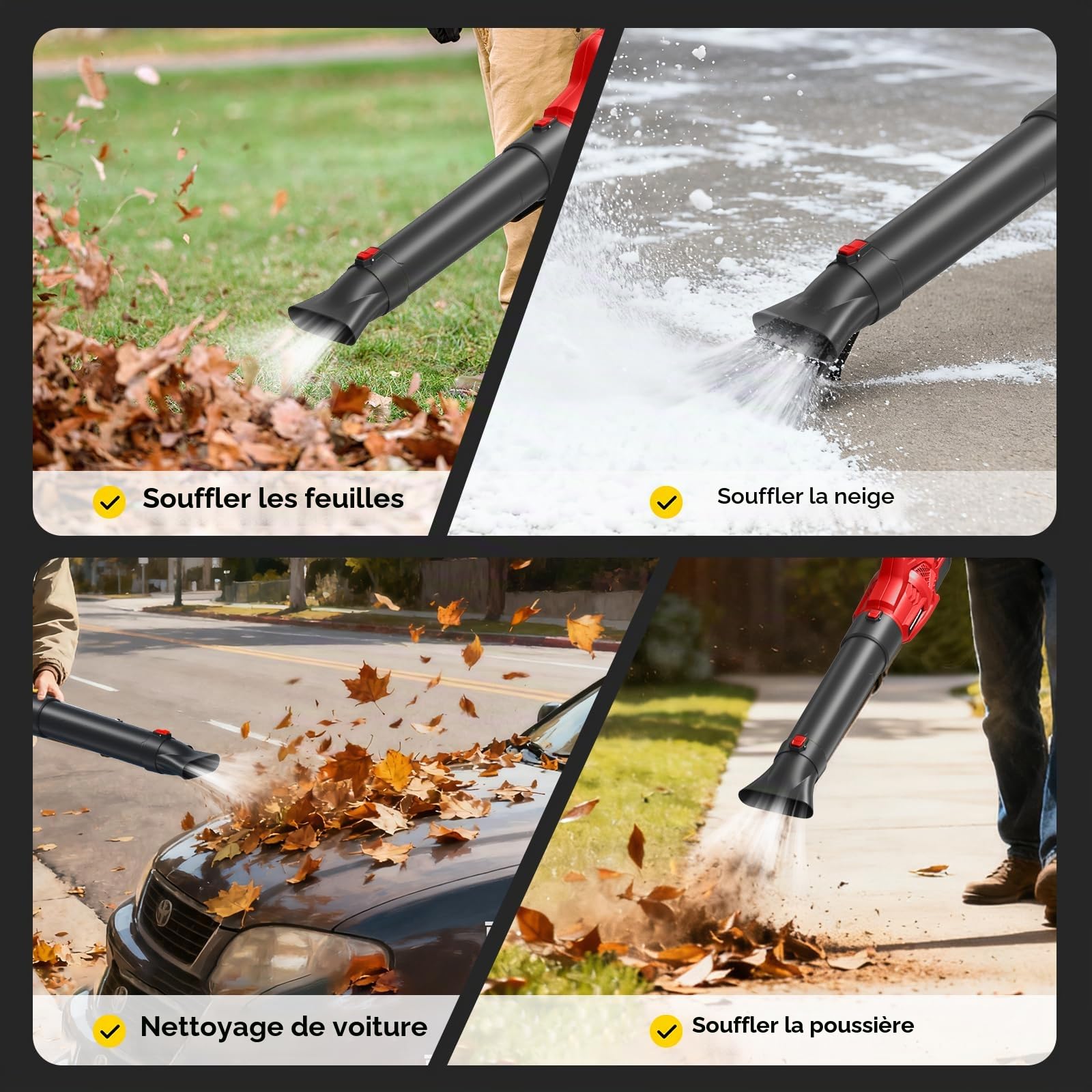 Souffleur de feuilles sans fil pour batterie Milwaukee M18 18 V, 500 CFM/150 MPH pour souffler les feuilles, la poussière, la neige, l'entretien des pelouses, le nettoyage de terrasse
