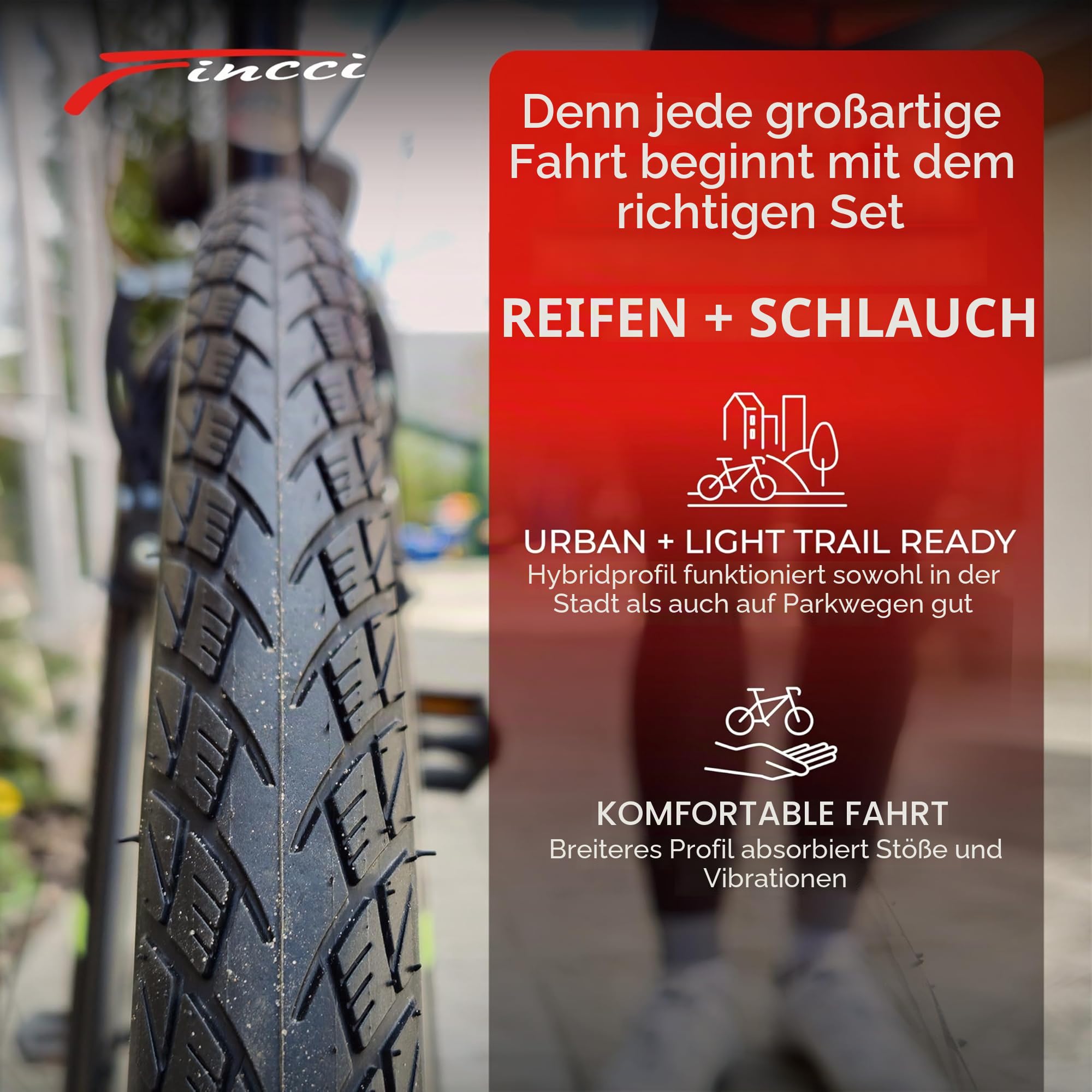 Fincci Fahrradreifen 28 Zoll 700x35c Set 2 Reifen 2 Schlaeuche Kevlar
