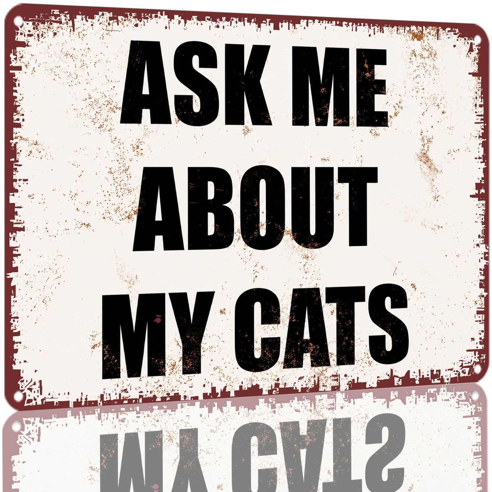 Kwqdozf As Pic Ask Me About My Cats Vintage Metal Tin Sign 8X12 Inch Aluminum Wall Decor