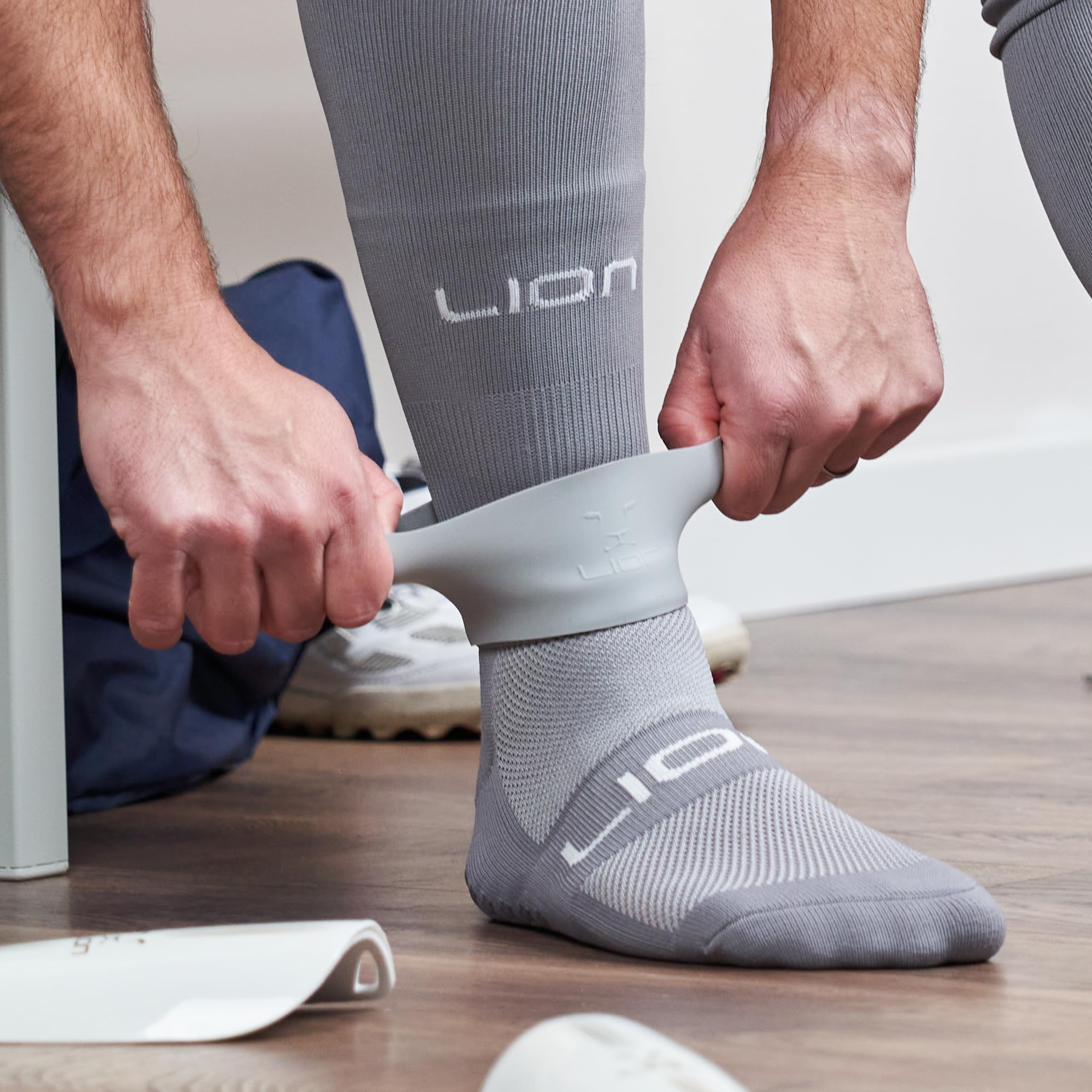 Silicone Football Leg Bands For Adults & Kids - The Tape Alternative To Hold Shin Pads In Place To Match Your Kit (Grey) - Image 4