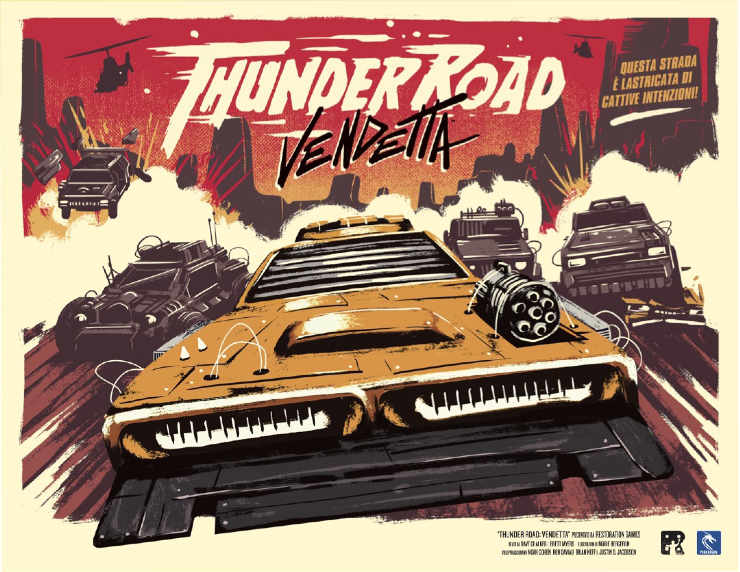 Pendragon - Thunder Road Vendetta - Edizione Italiano - Età 10+, da 2 a 4 Giocatori