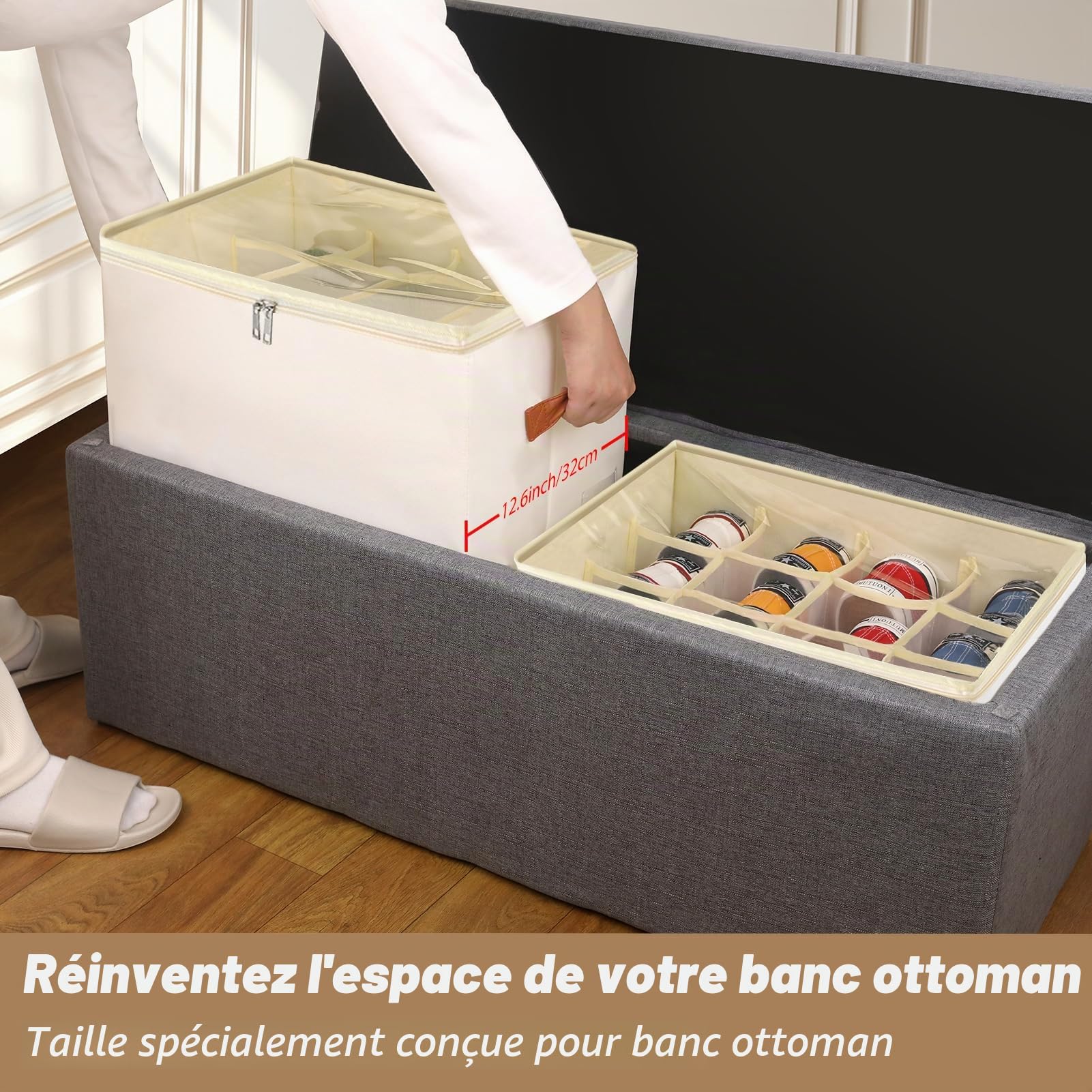 Patinao Organiseur de Chaussures Empilable 24 Compartiments Peu Encombrant pour Armoire à Chaussures